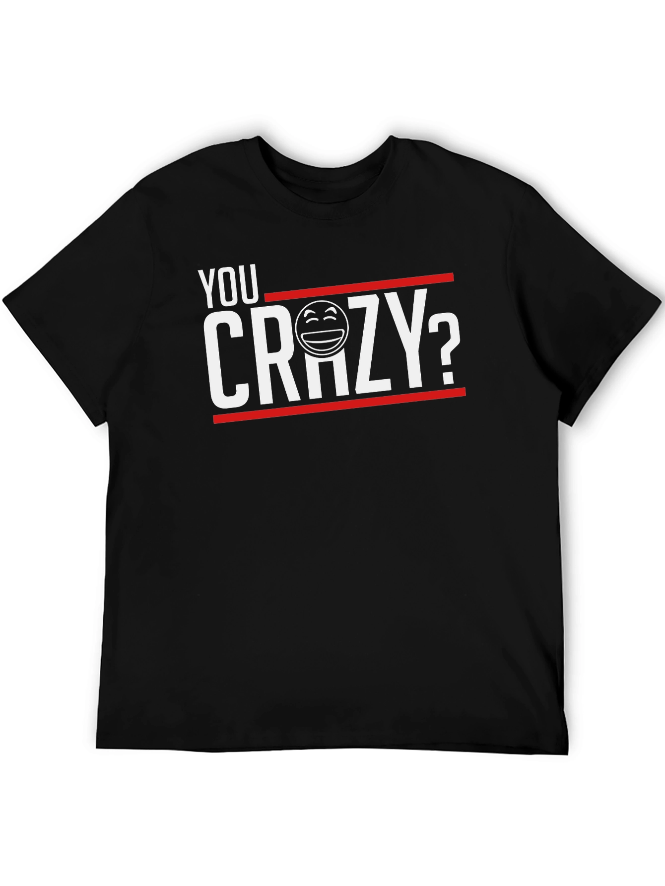 Black You Crazy? Graphic Tee - Black Short Sleeve Crew Neck T-Shirt view 5