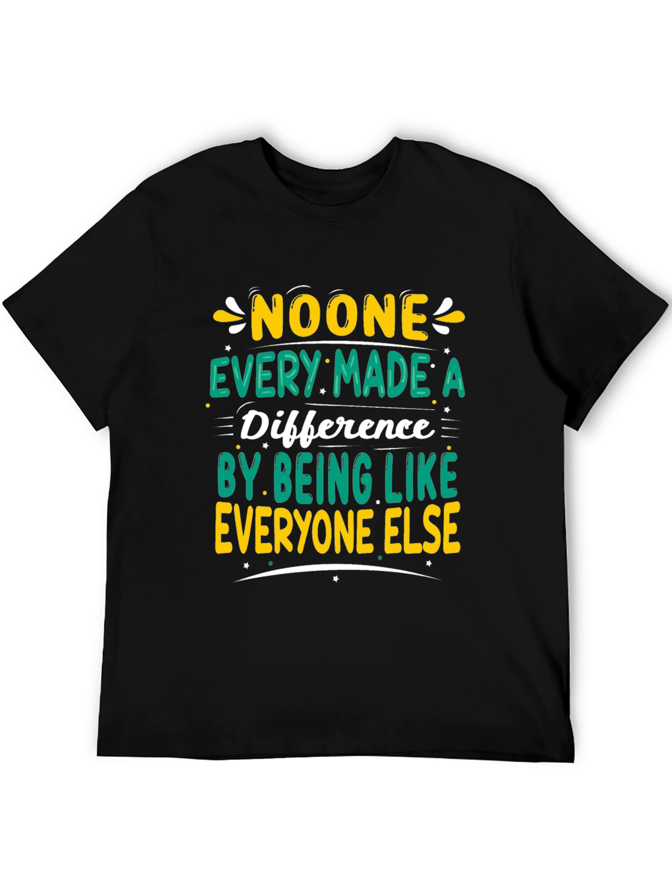 Black Inspirational Graphic Tee - Be Different! view 5