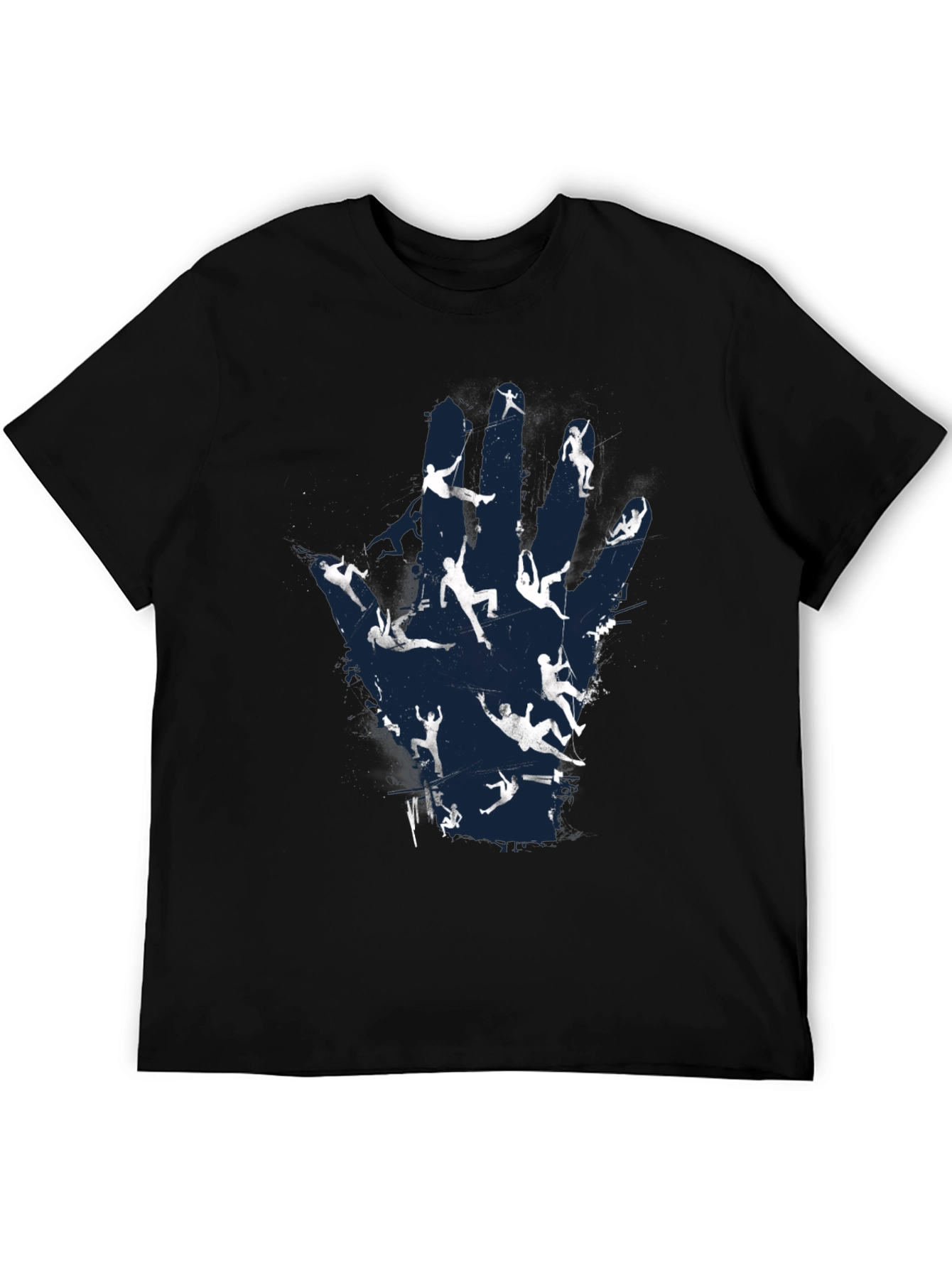 Black Climber's Hand T-Shirt - Rock Climbing Tee view 5