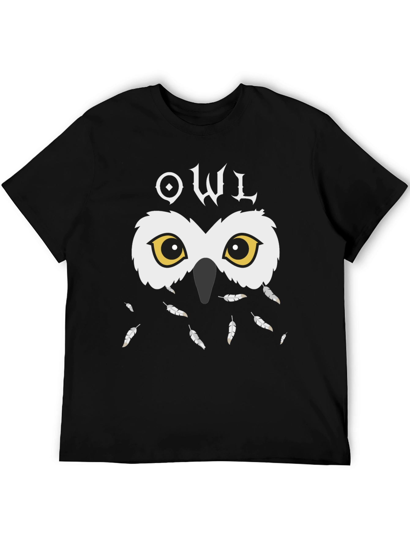 Black Owl Graphic Black T-Shirt - Unique Design view 5