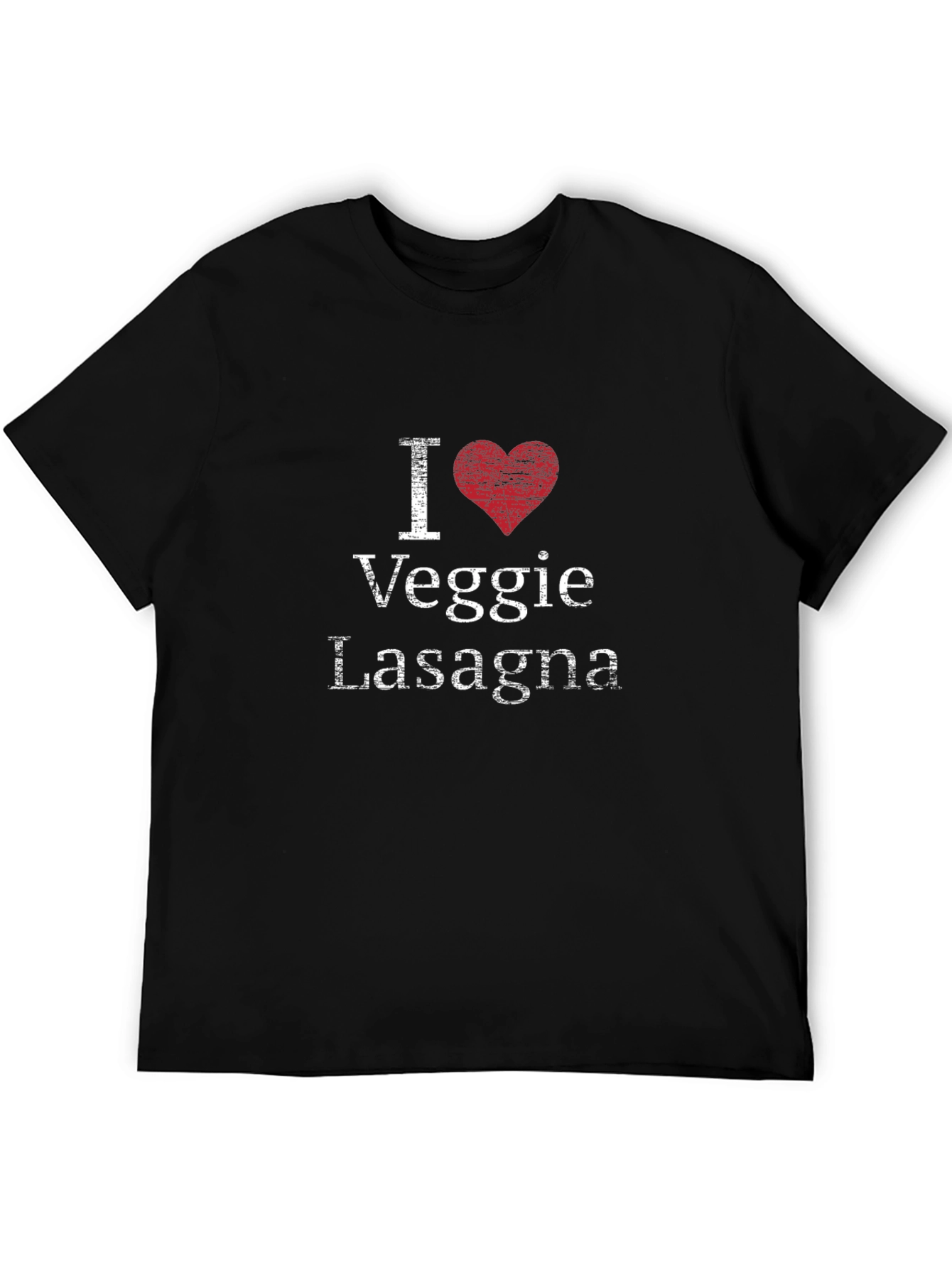 Black I Heart Veggie Lasagna T-Shirt - Novelty Graphic Tee view 5