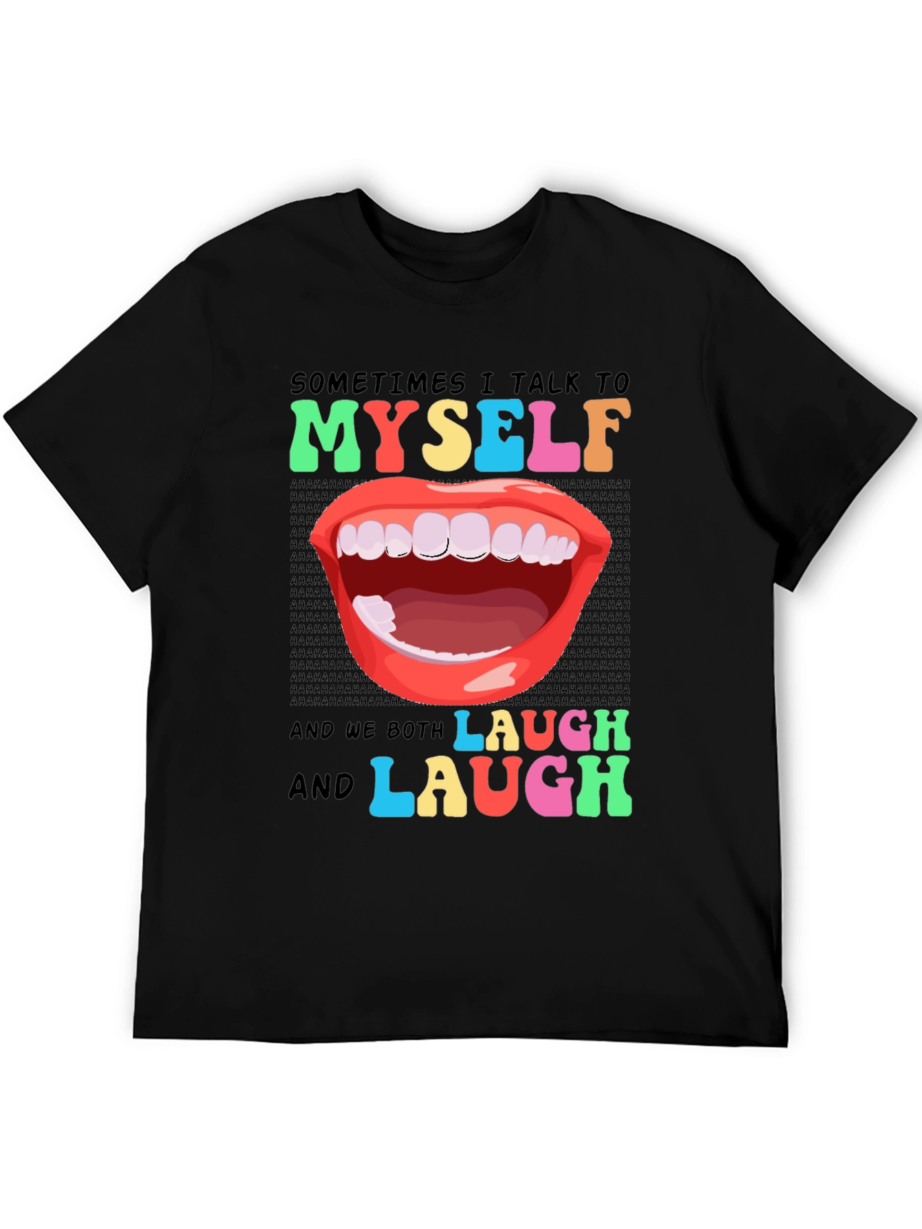 Black Funny Sarcastic Humor T-Shirt: I Talk to Myself view 5