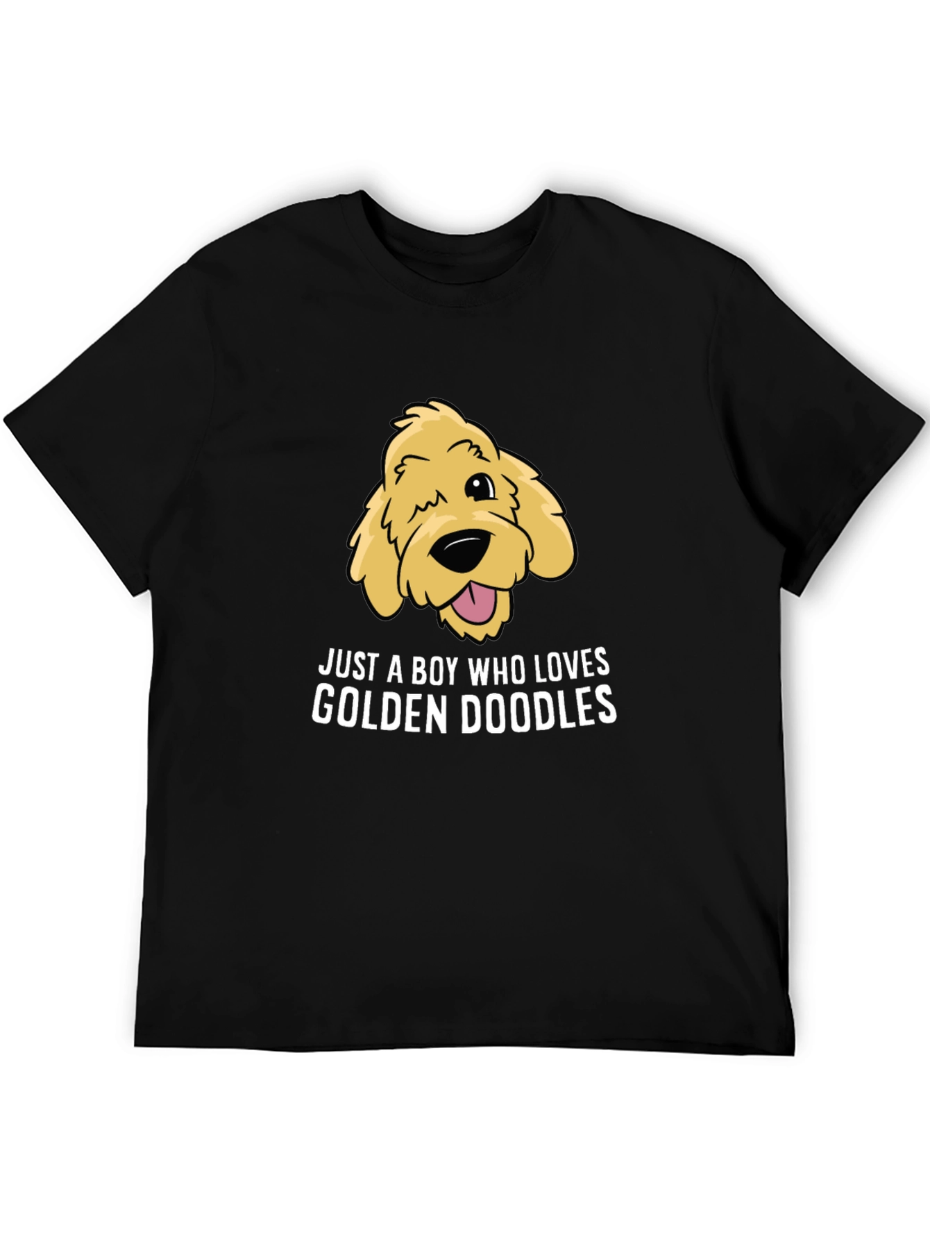 Black Golden Doodle Lover T-Shirt, Boy's Cute Dog Tee view 5