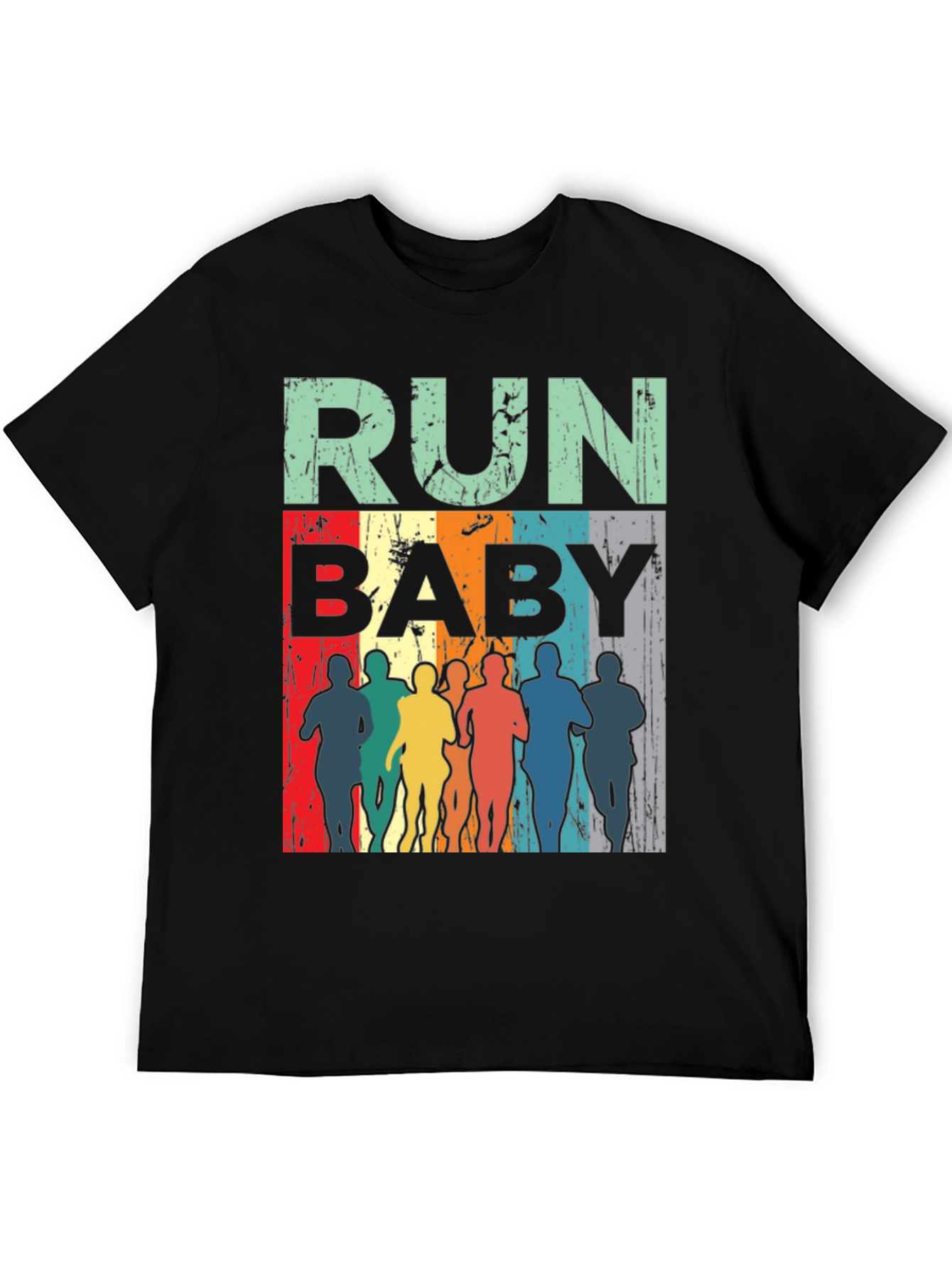 Black Run Baby Vintage Graphic Tee - Unisex view 5