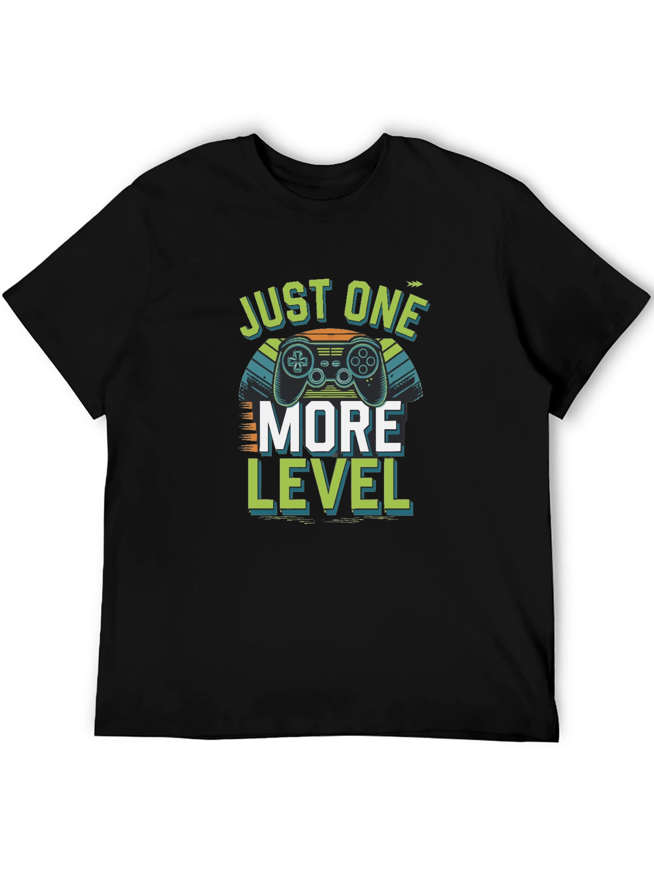 Black Just One More Level Gamer T-Shirt - Black Cotton view 5