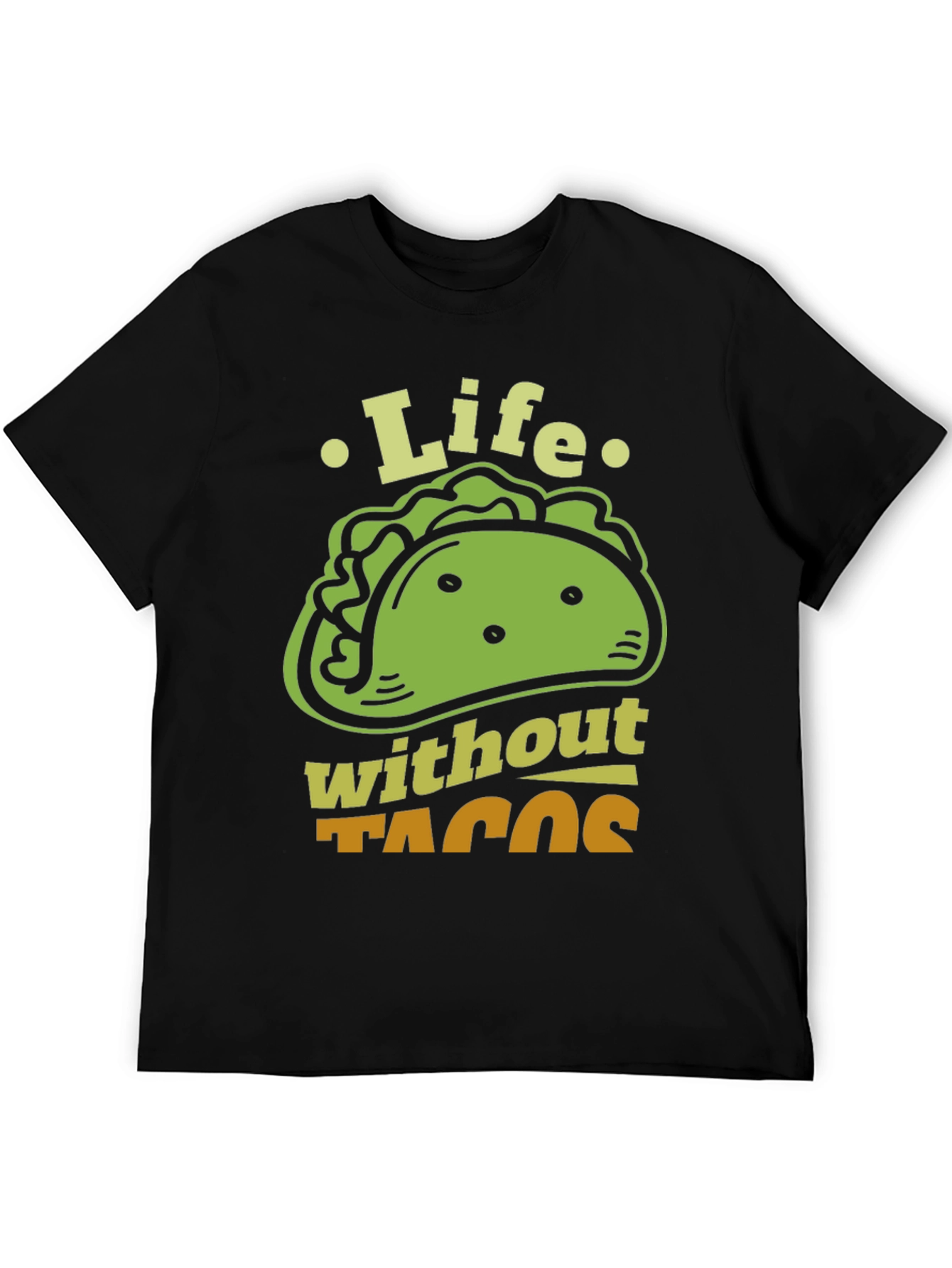 Black Life Without Tacos Funny Graphic T-Shirt view 5