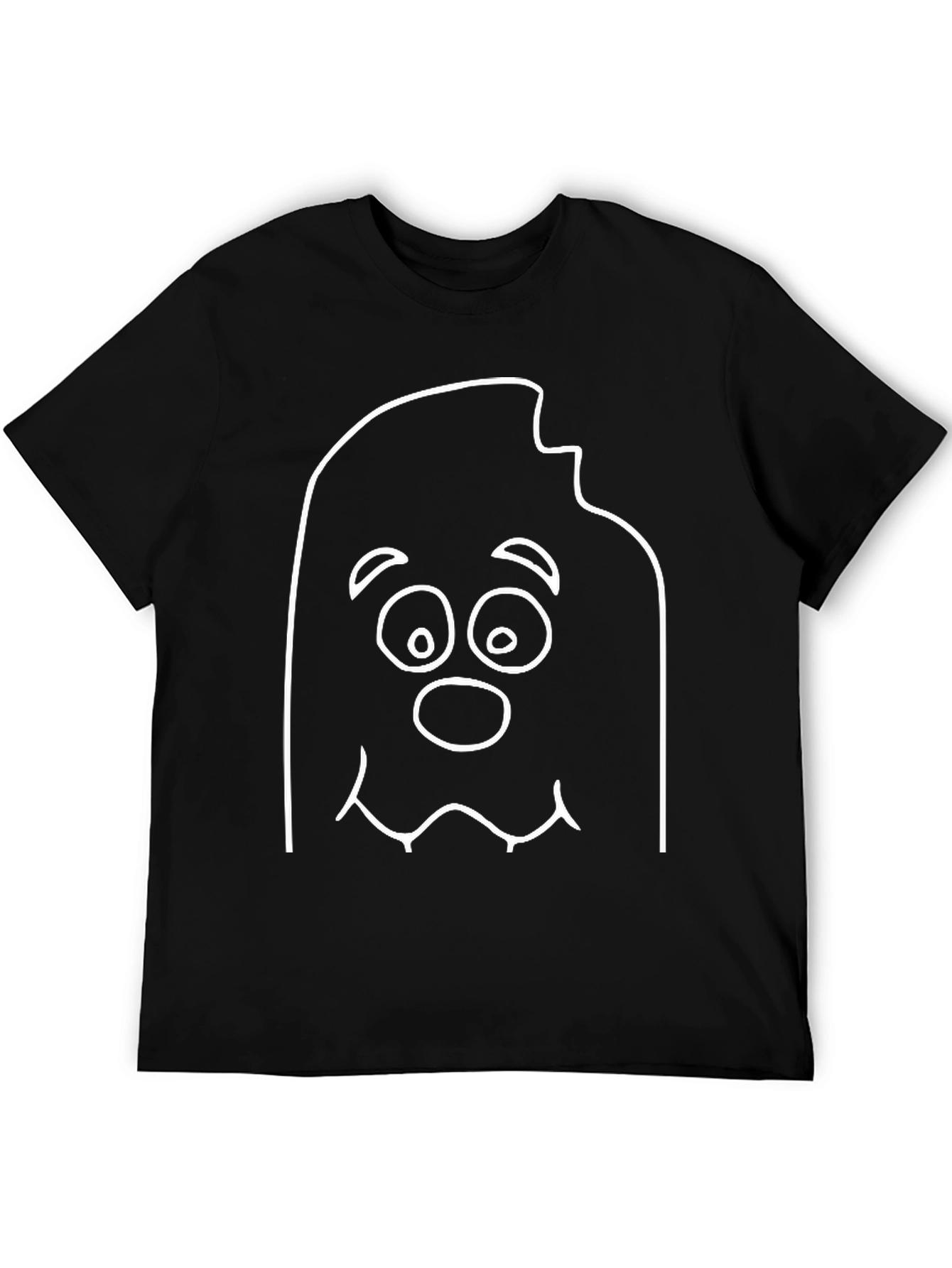 Black Funny Cartoon Ghost Black T-Shirt view 5