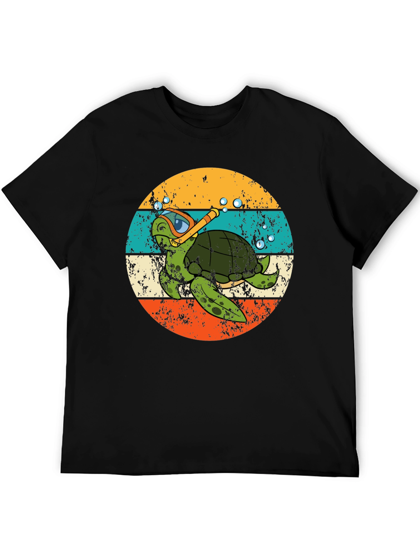 Diving Turtle Graphic Tee - Vintage Style - 5