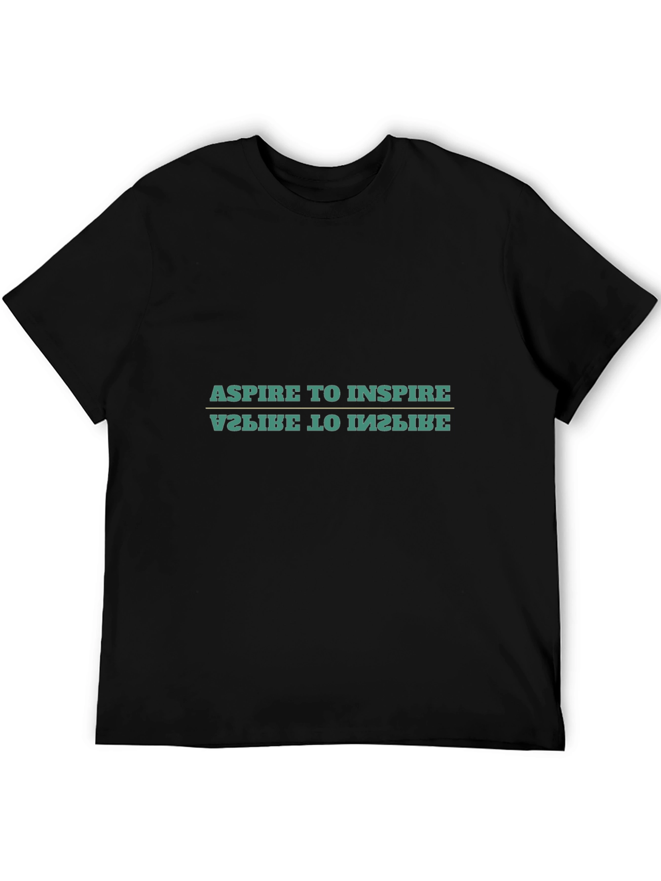 Black Aspire to Inspire T-Shirt - Motivational Black Tee view 5