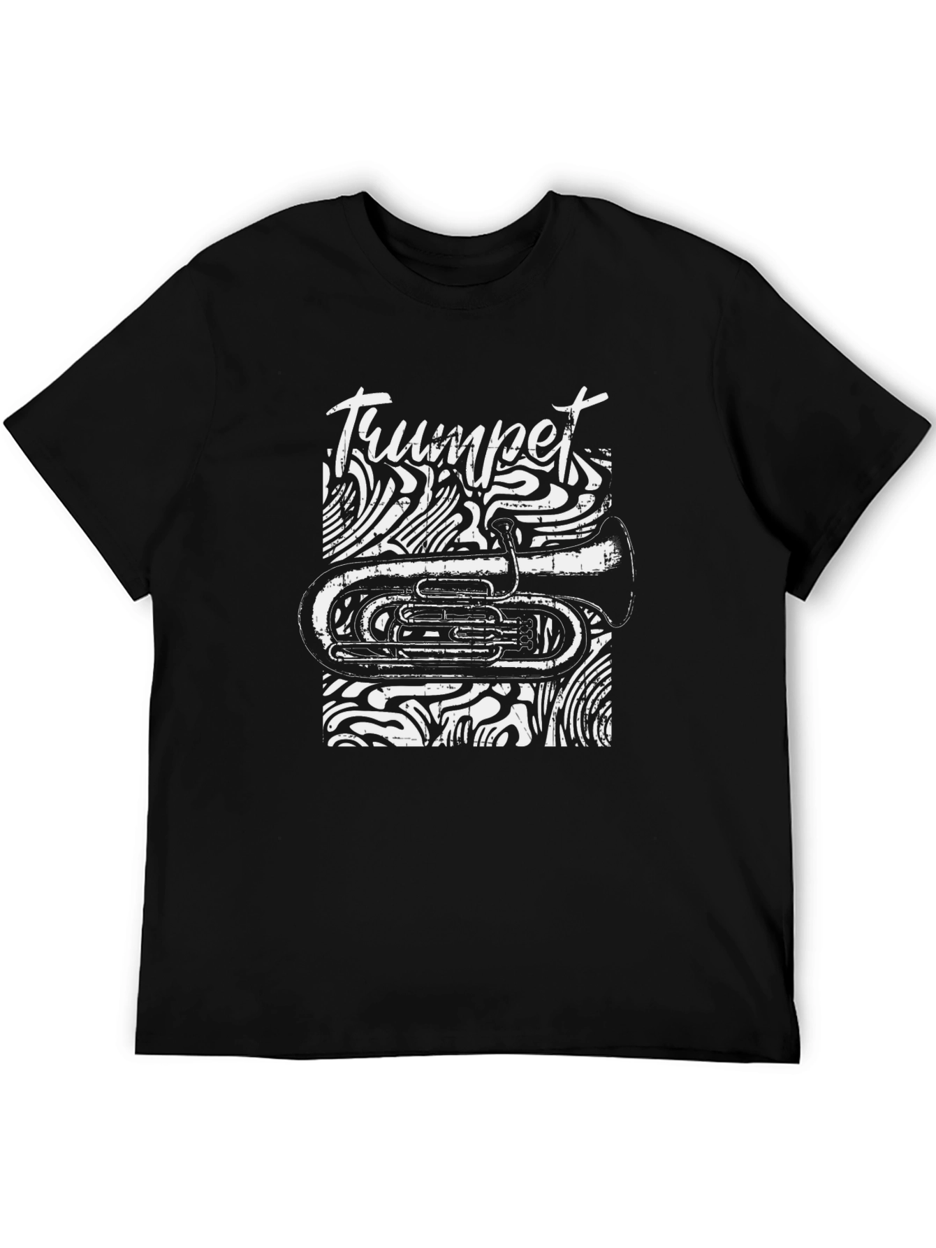 Black Trumpet Music Lover Graphic Tee - Black view 5