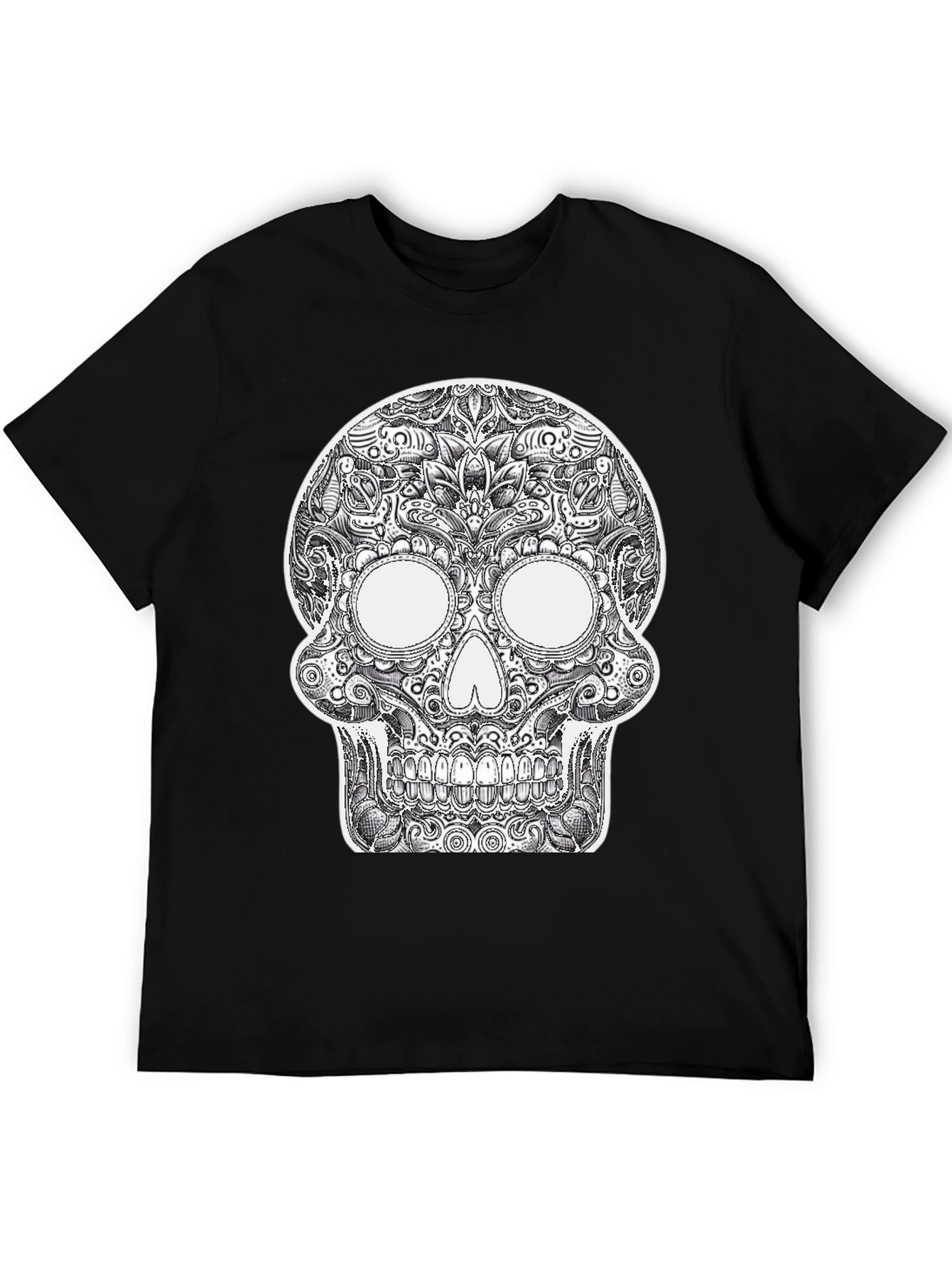 Sugar Skull Graphic Black T-Shirt - 5