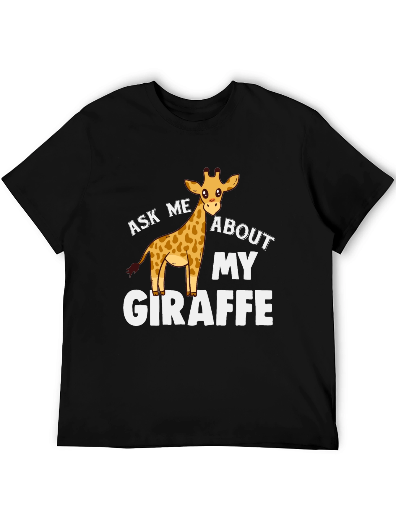 Black Ask Me About My Giraffe Graphic Tee view 5