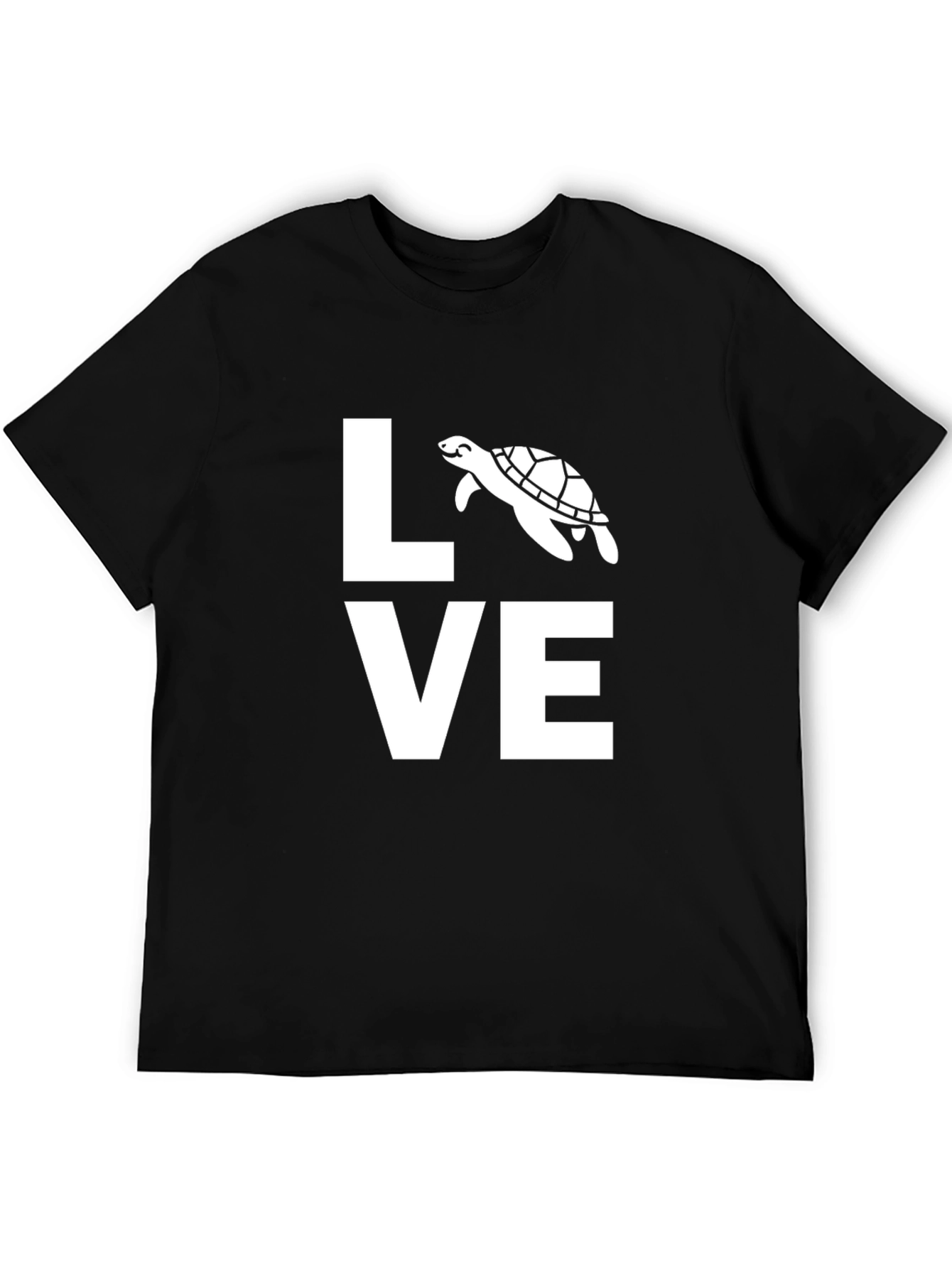 Black Love Turtle Graphic Tee - Black Cotton Blend view 5