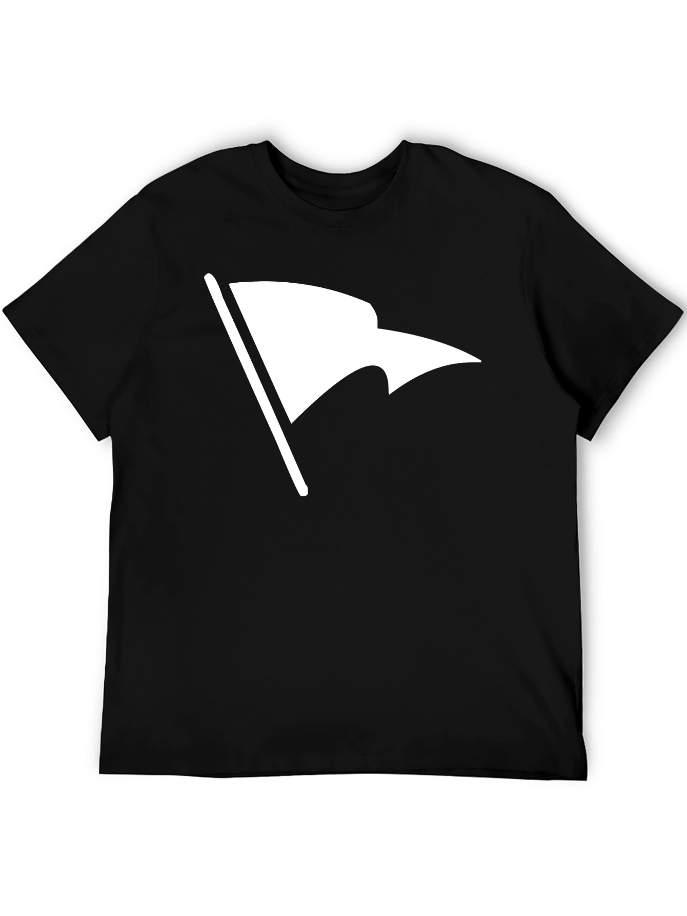 Black White Flag Graphic Black T-Shirt view 5