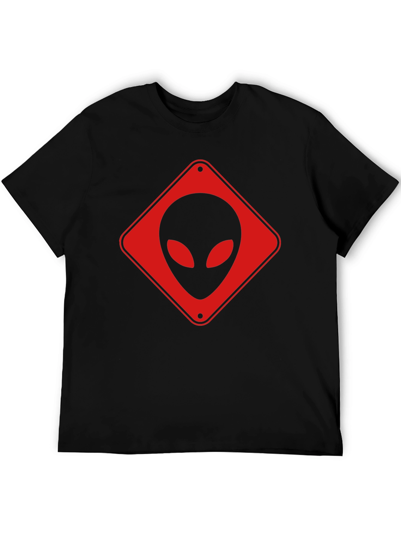 Black Alien Crossing Black T-Shirt view 5
