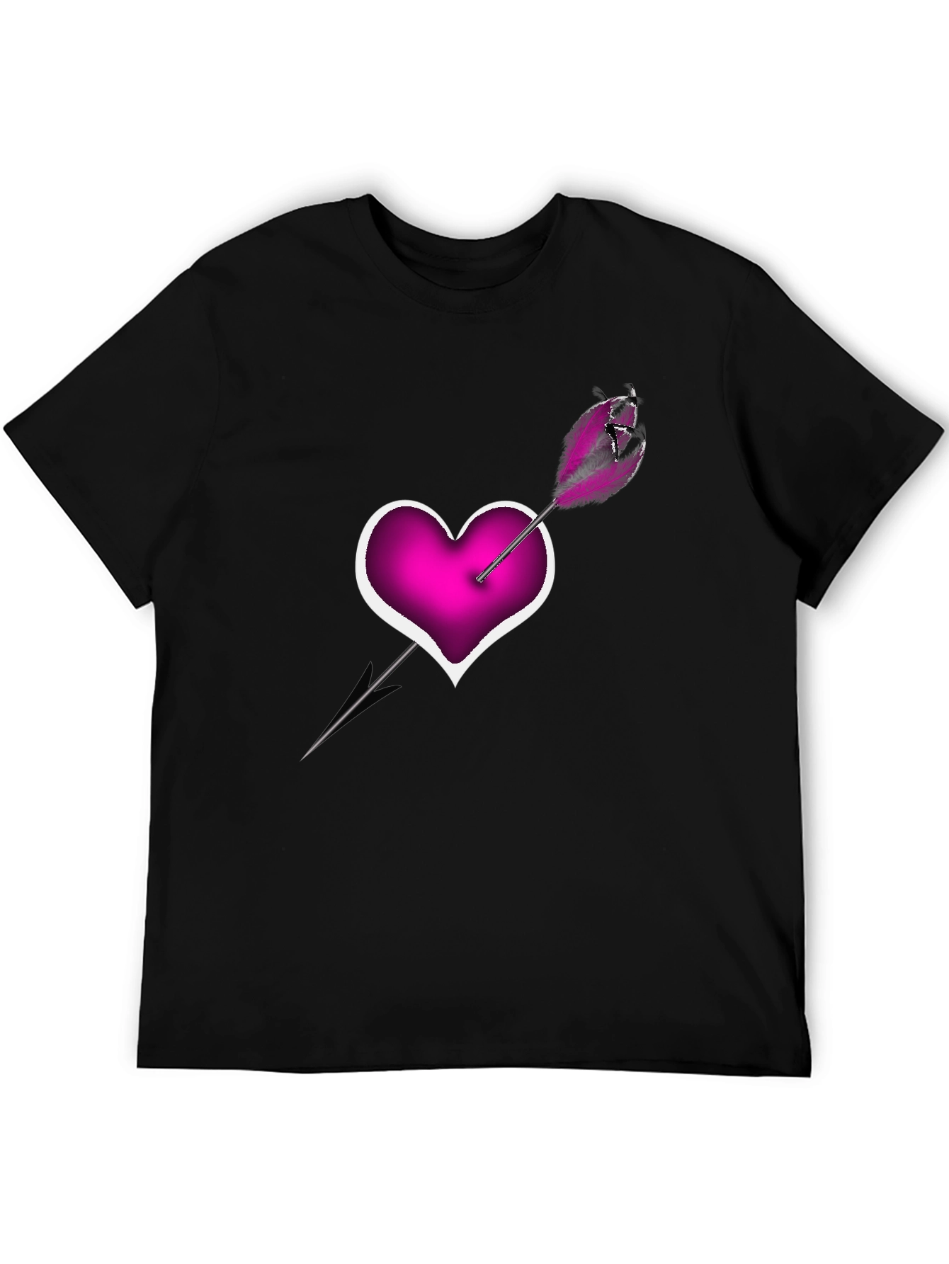 Black Heart Arrow T-Shirt - Modern Graphic Tee view 5