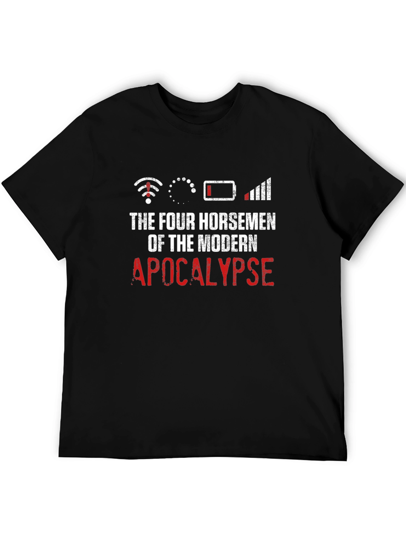 Black Modern Apocalypse T-Shirt Funny Geeky Humor Tee view 5