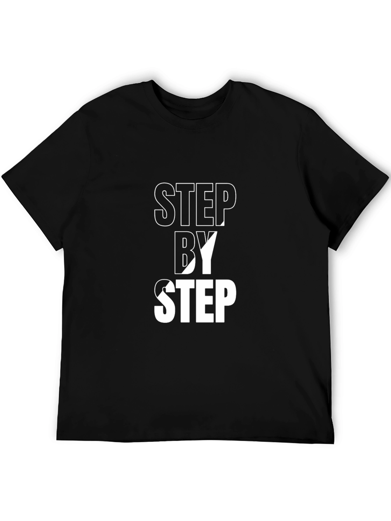 Black Step by Step Graphic Tee - Black Cotton Casual Shirt view 5