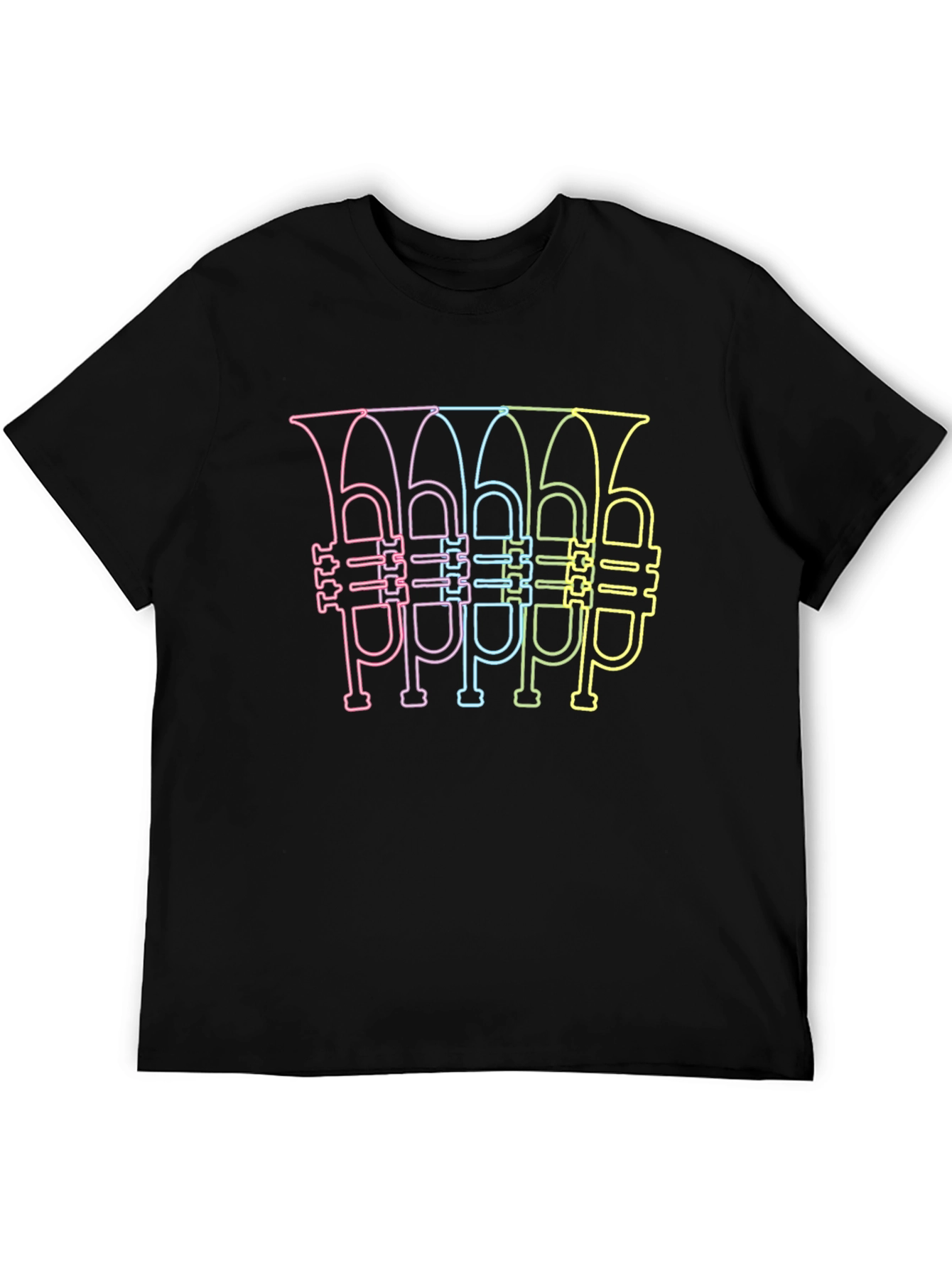 Neon Tuba Line Art Graphic T-Shirt - 5