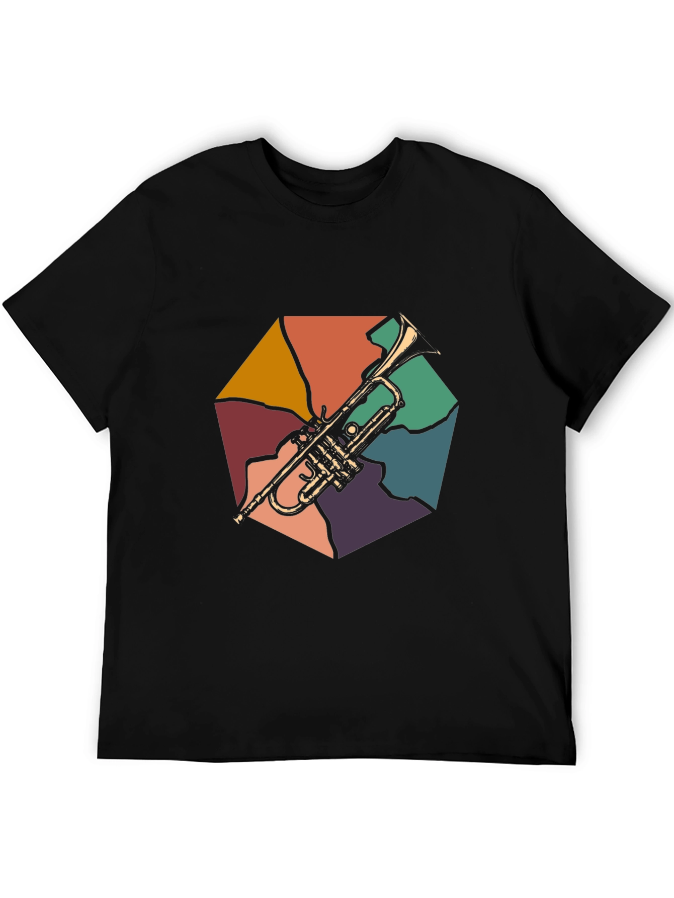 Black Trumpet Retro T-Shirt - Black view 5