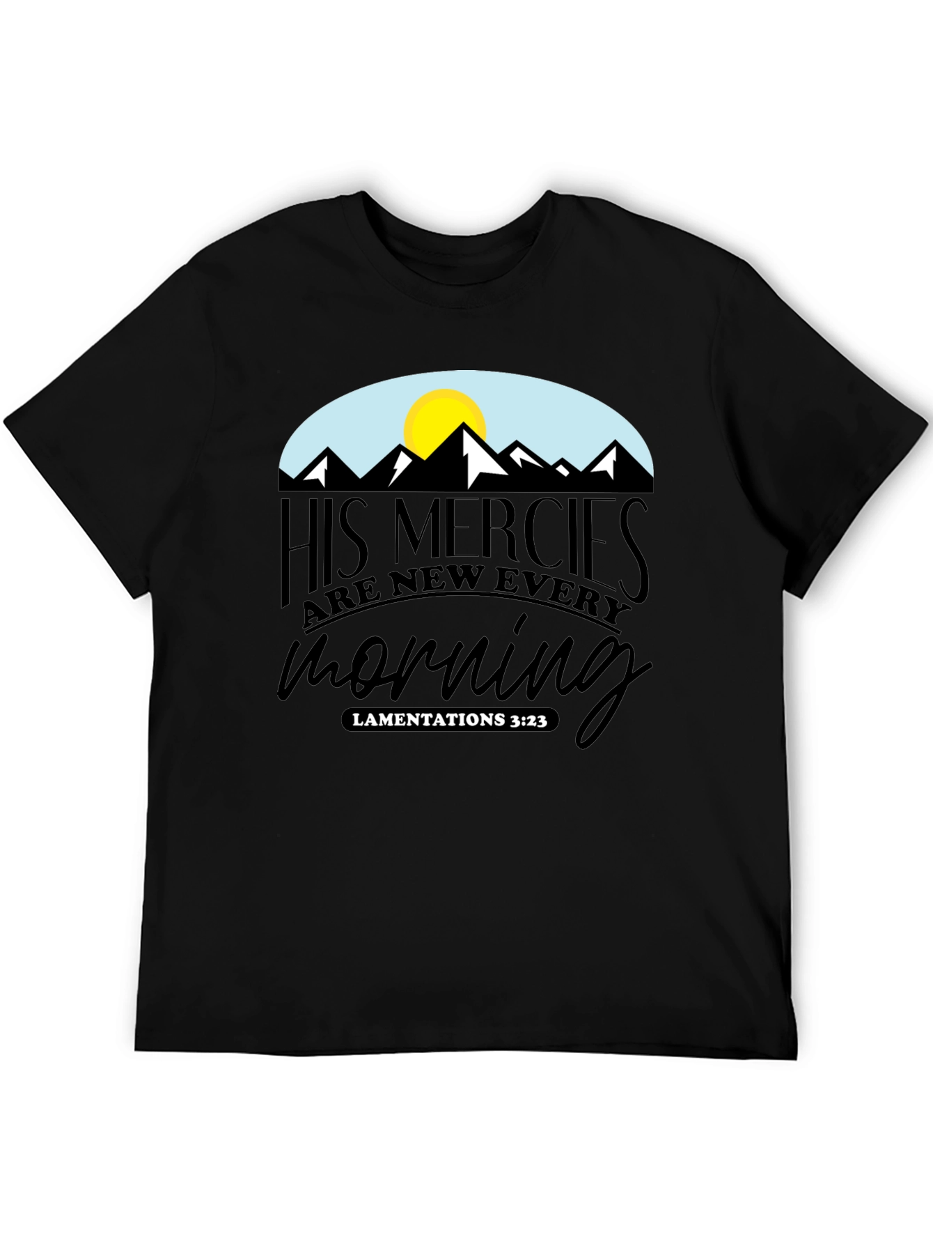 Black Faith-Based Graphic Tee - His Mercies Are New Every Morning view 5