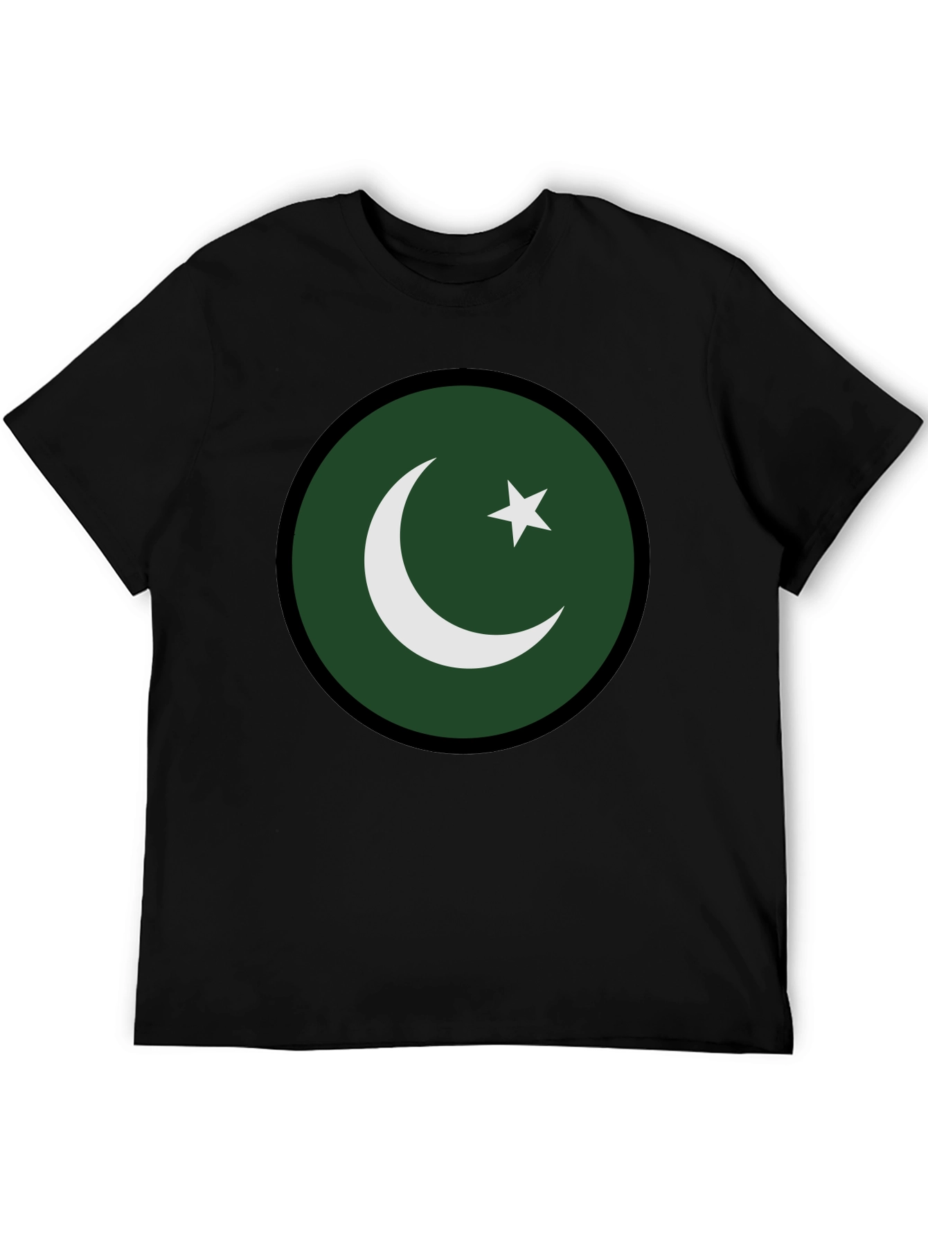 Black Pakistan Flag Graphic Tee - Men's Black T-Shirt view 5