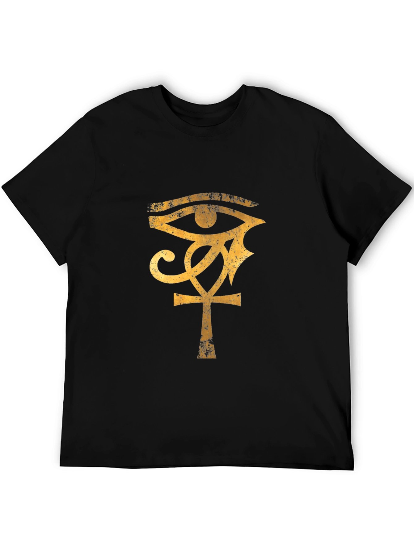 Black Eye of Ra Ankh Graphic T-Shirt - Black view 5