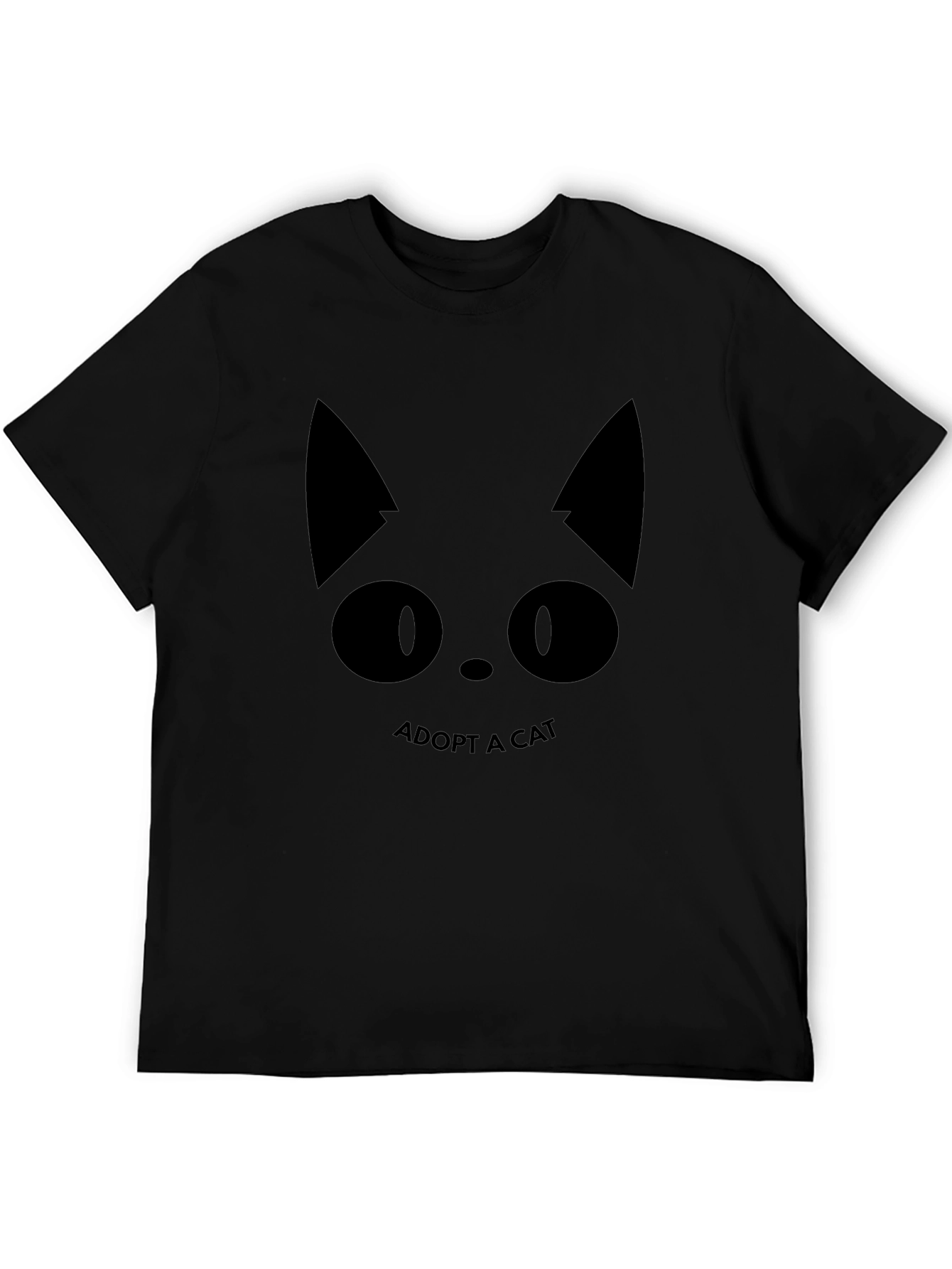 Black Adopt a Cat Black T-Shirt - Animal Lover Tee view 5