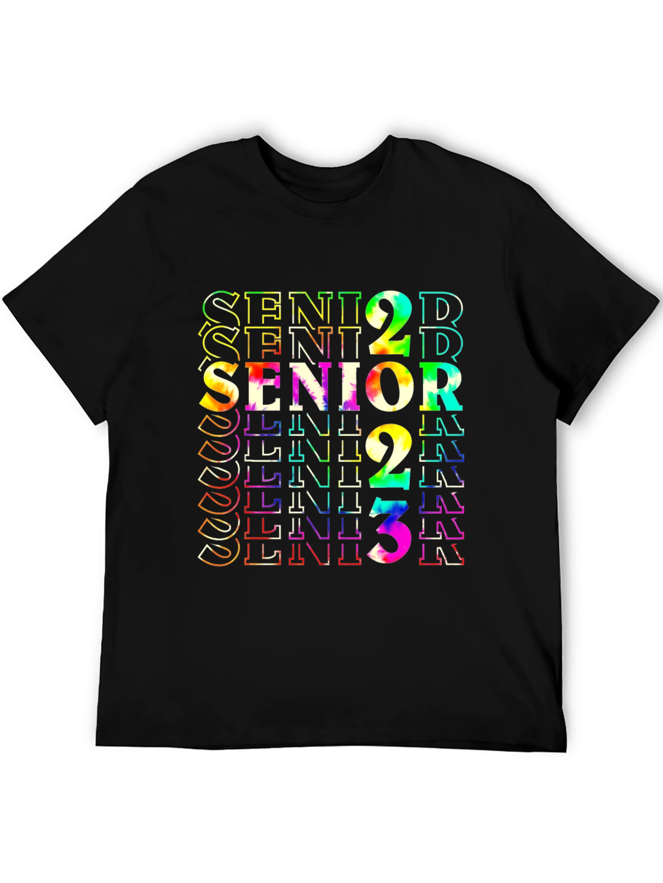 Black Senior 2023 Tie Dye Graphic Tee - Stylish Graduation Shirt view 5