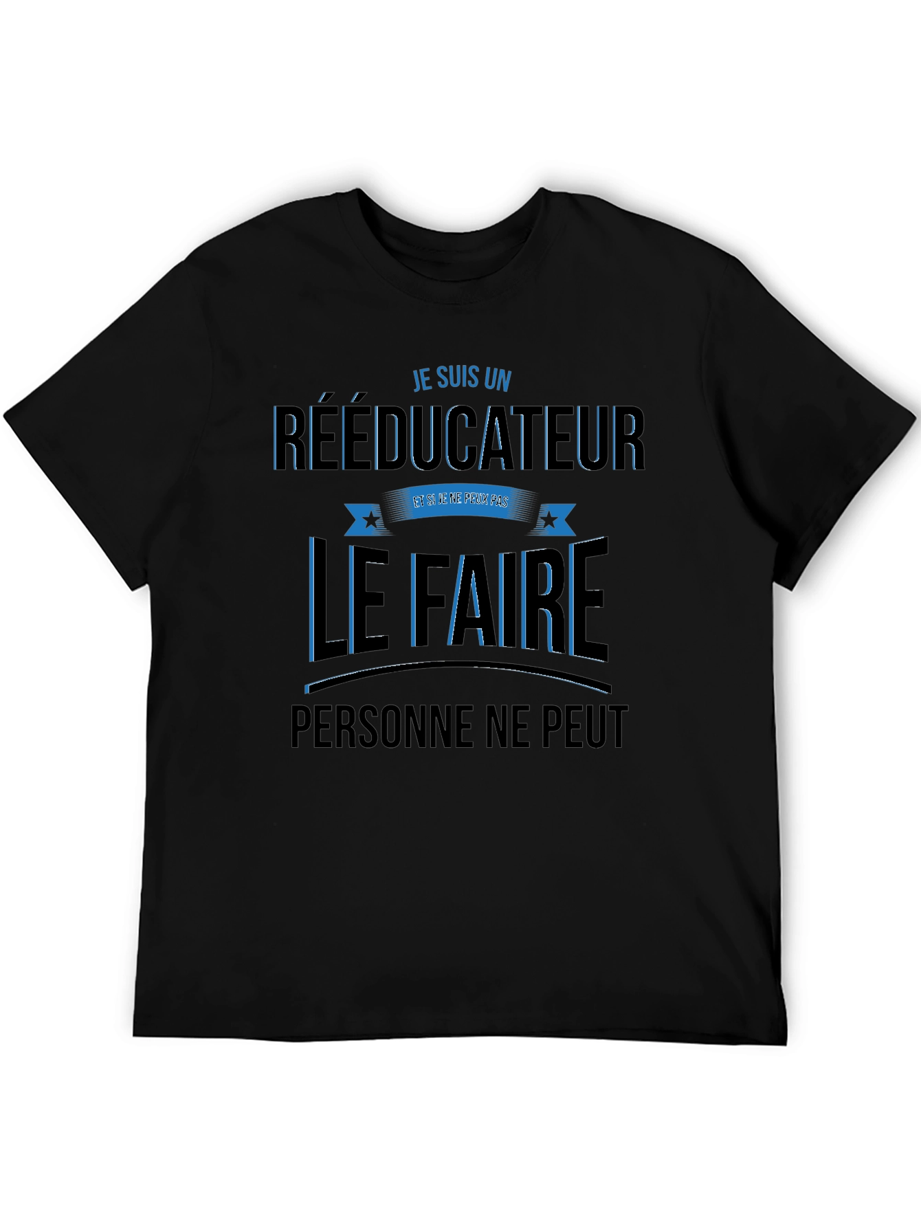 Black RÉÉDUCATEUR T-Shirt - Funny Profession Tee view 5