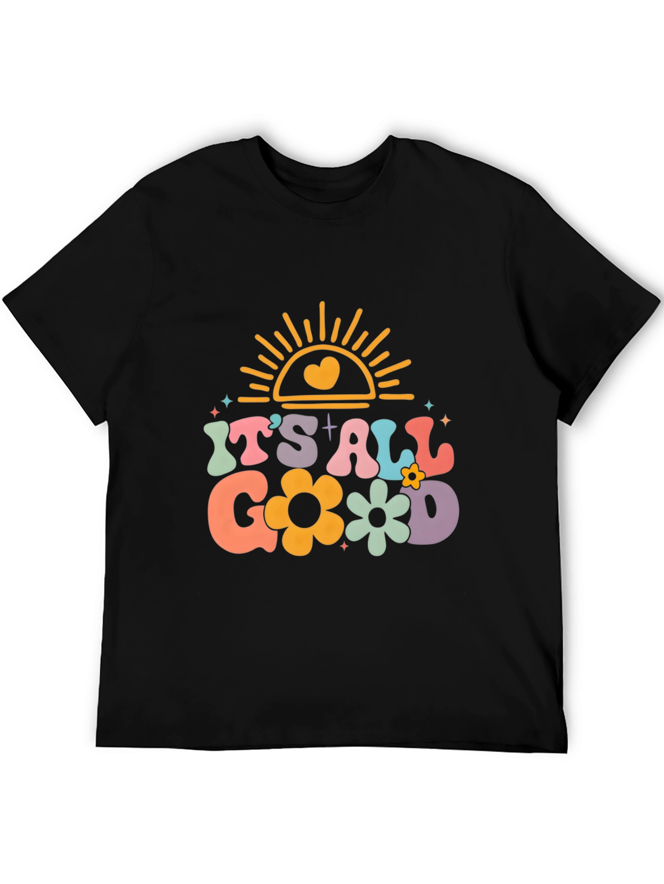 Black It's All Good Graphic Tee - Retro Style view 5