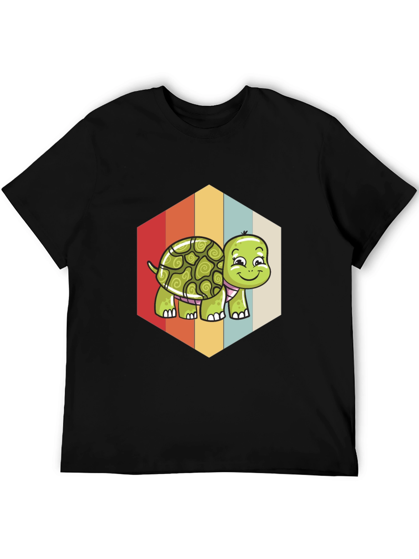Black Retro Turtle T-Shirt - Cute Graphic Tee view 5