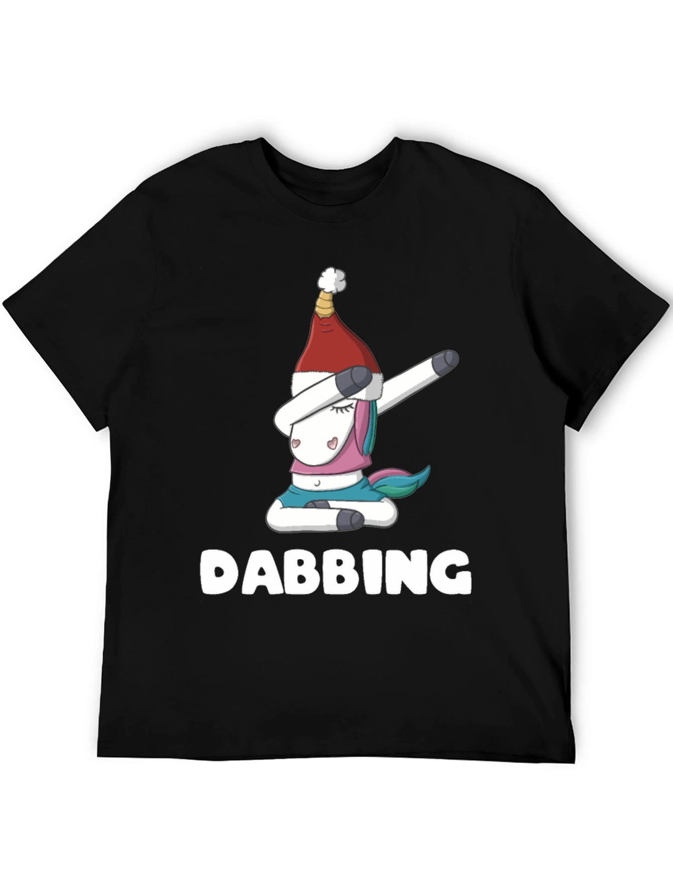 Black Dabbing Unicorn Christmas Shirt view 5