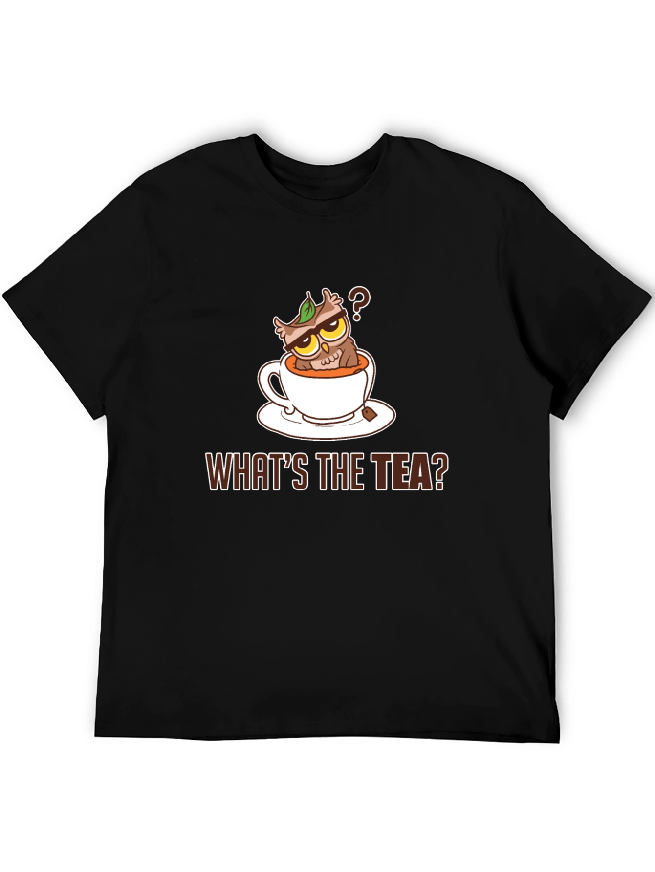 Black What's The Tea Owl Graphic Tee view 5