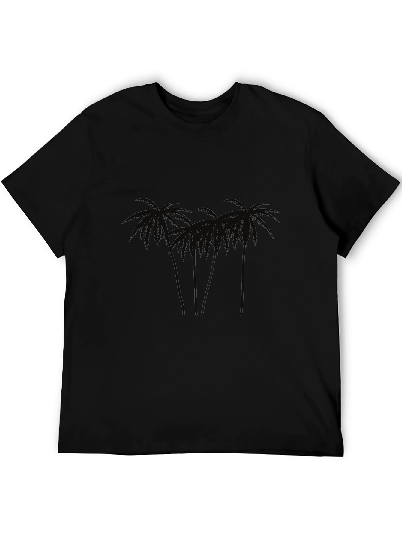 Black Palm Tree Graphic Black T-Shirt view 5