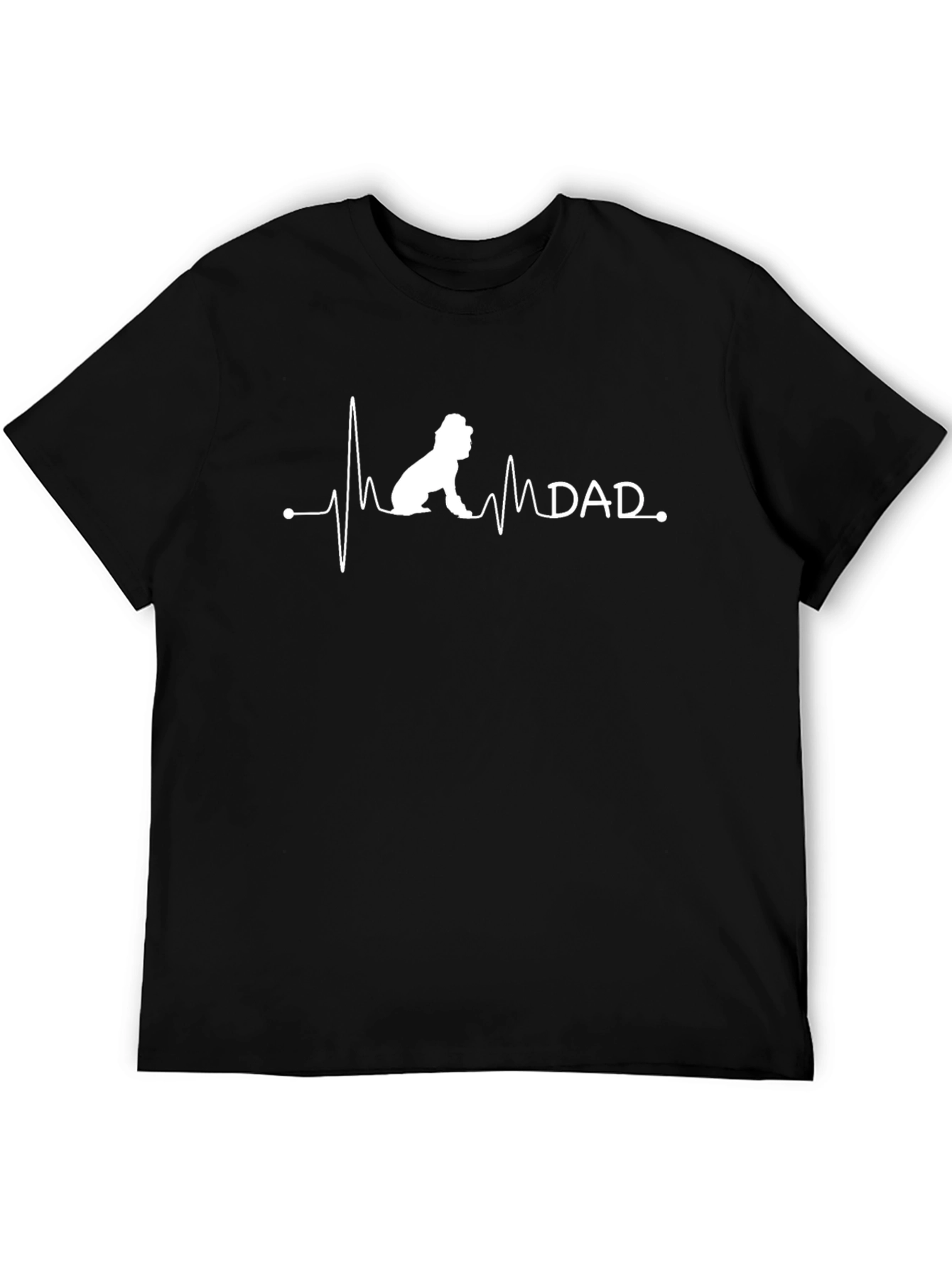 Black Dog Dad Heartbeat T-Shirt view 5