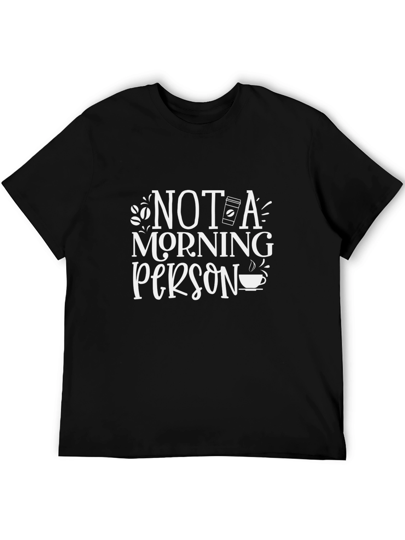 Black Not A Morning Person Graphic Tee - Black Cotton T-Shirt view 5