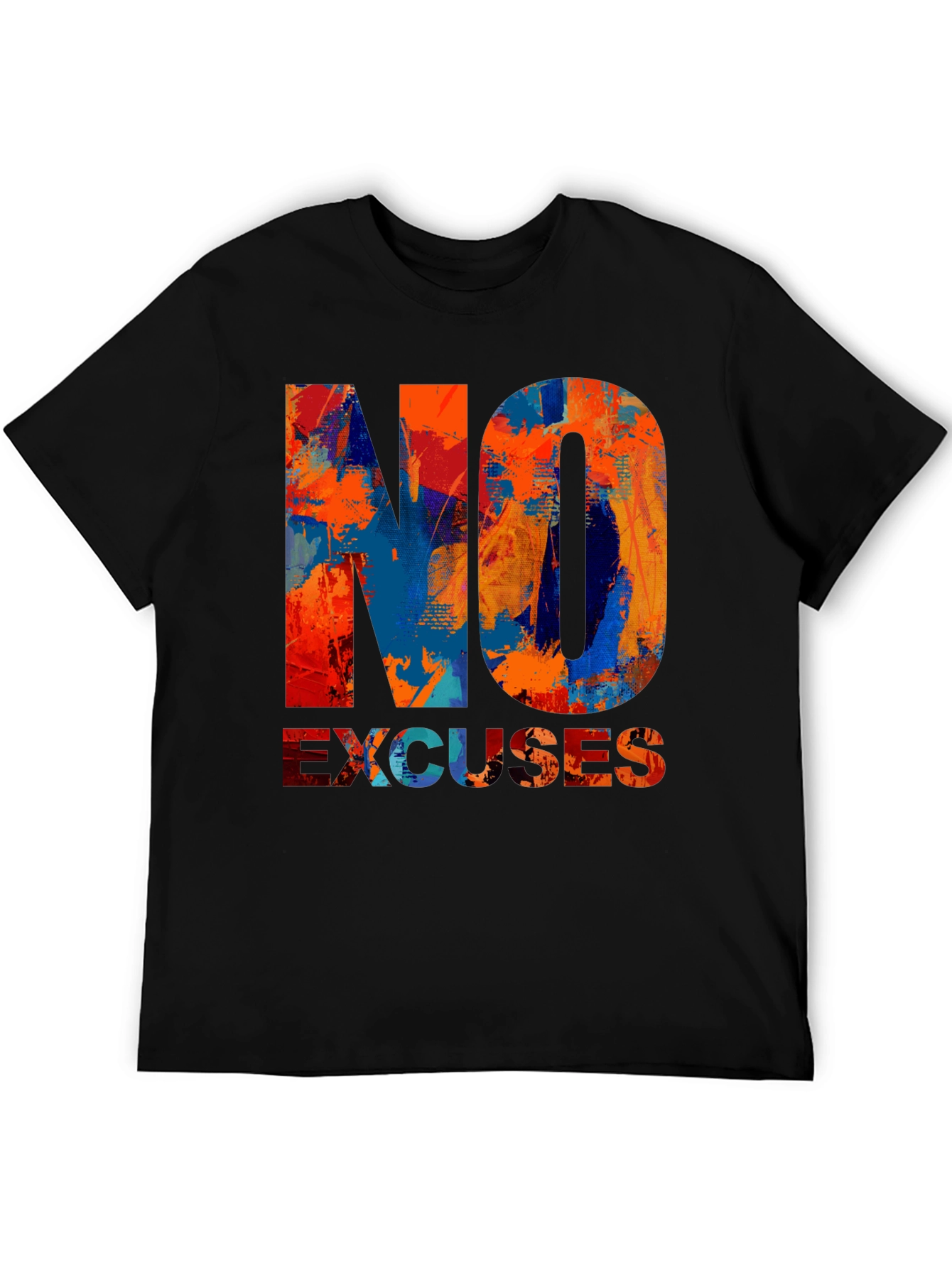 Black No Excuses Graphic T-Shirt - Motivational Design view 5