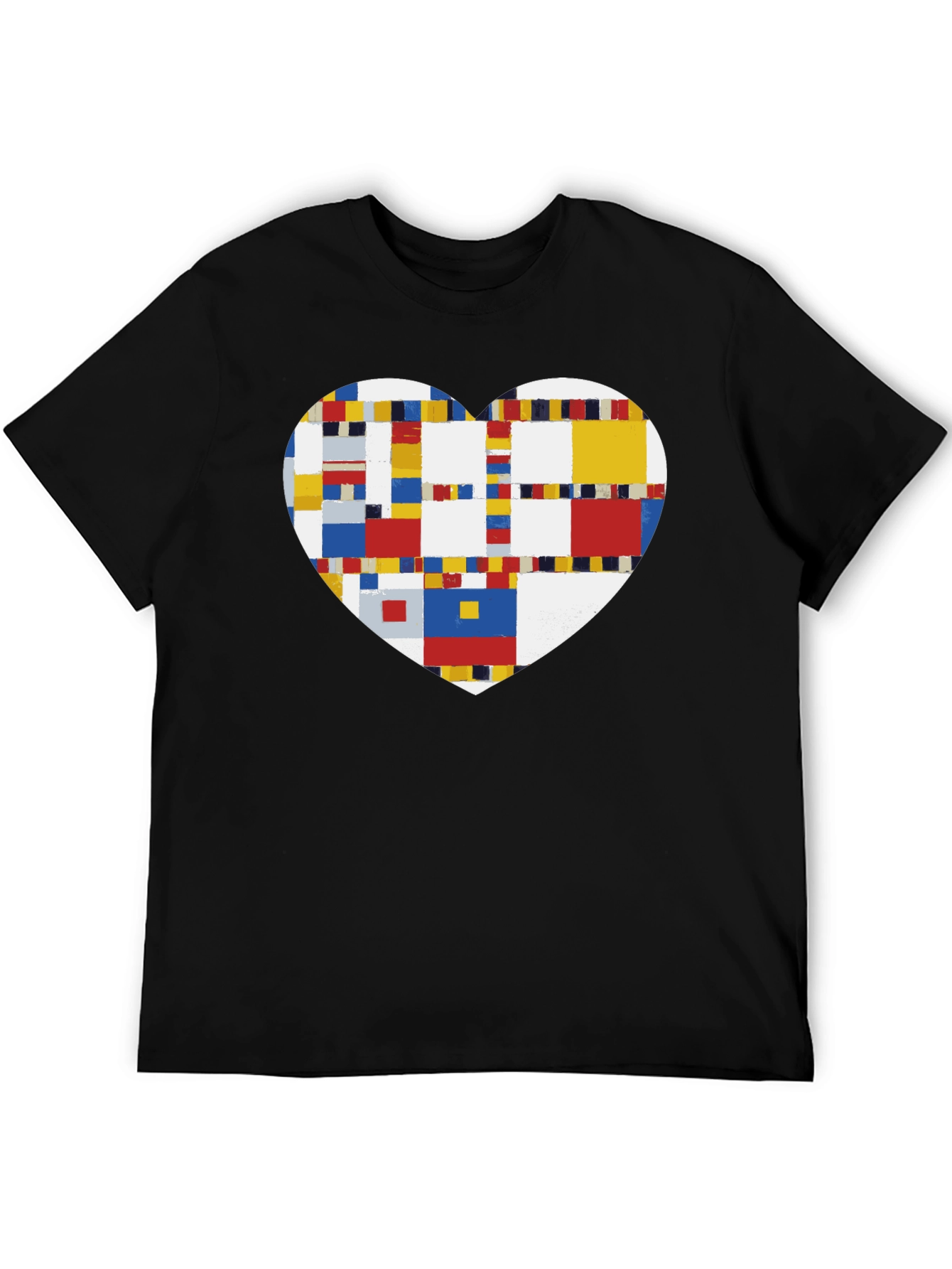 Black Mondrian Heart Graphic Tee - Black view 5