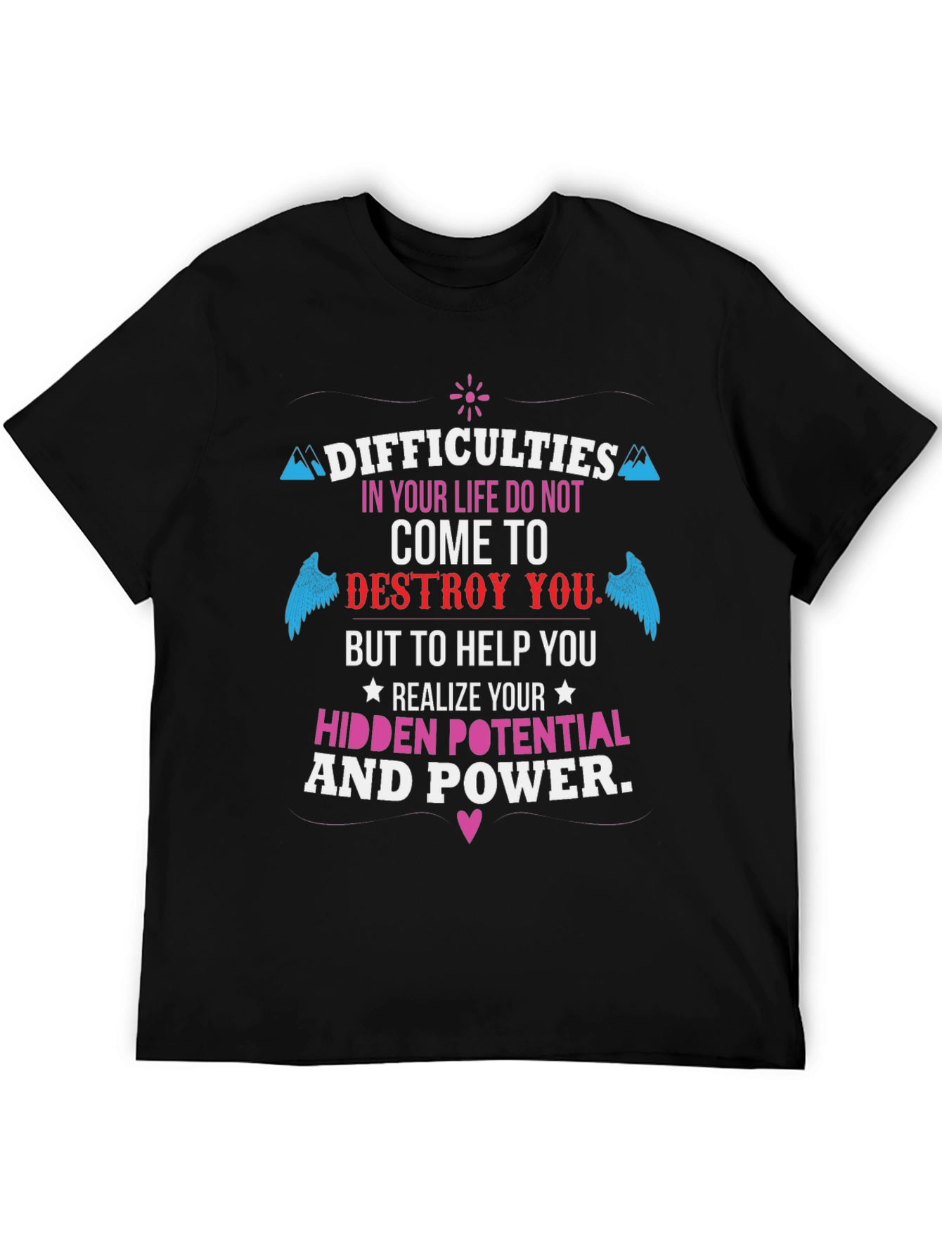 Black Motivational T-Shirt - Hidden Potential & Power view 5