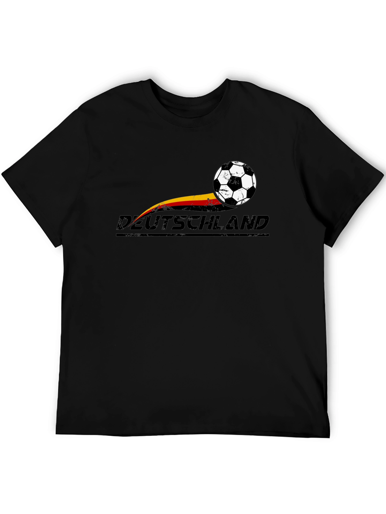 Black Deutschland Soccer Ball T-Shirt - German Pride view 5