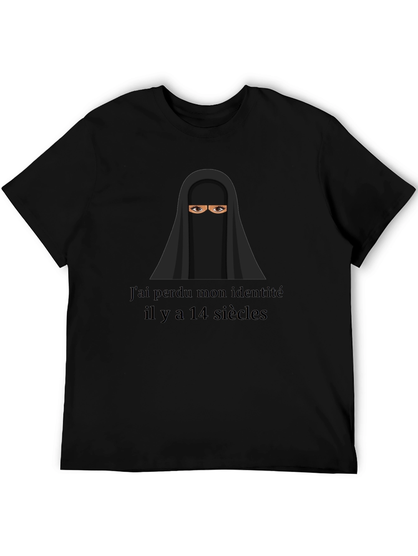 Black Veiled Identity Tee - Unisex Cotton T-Shirt view 5