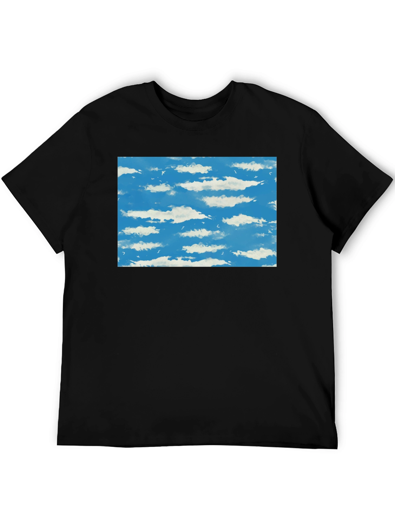 Black Cloudscape Graphic Tee - Sky Blue Print on Black view 5
