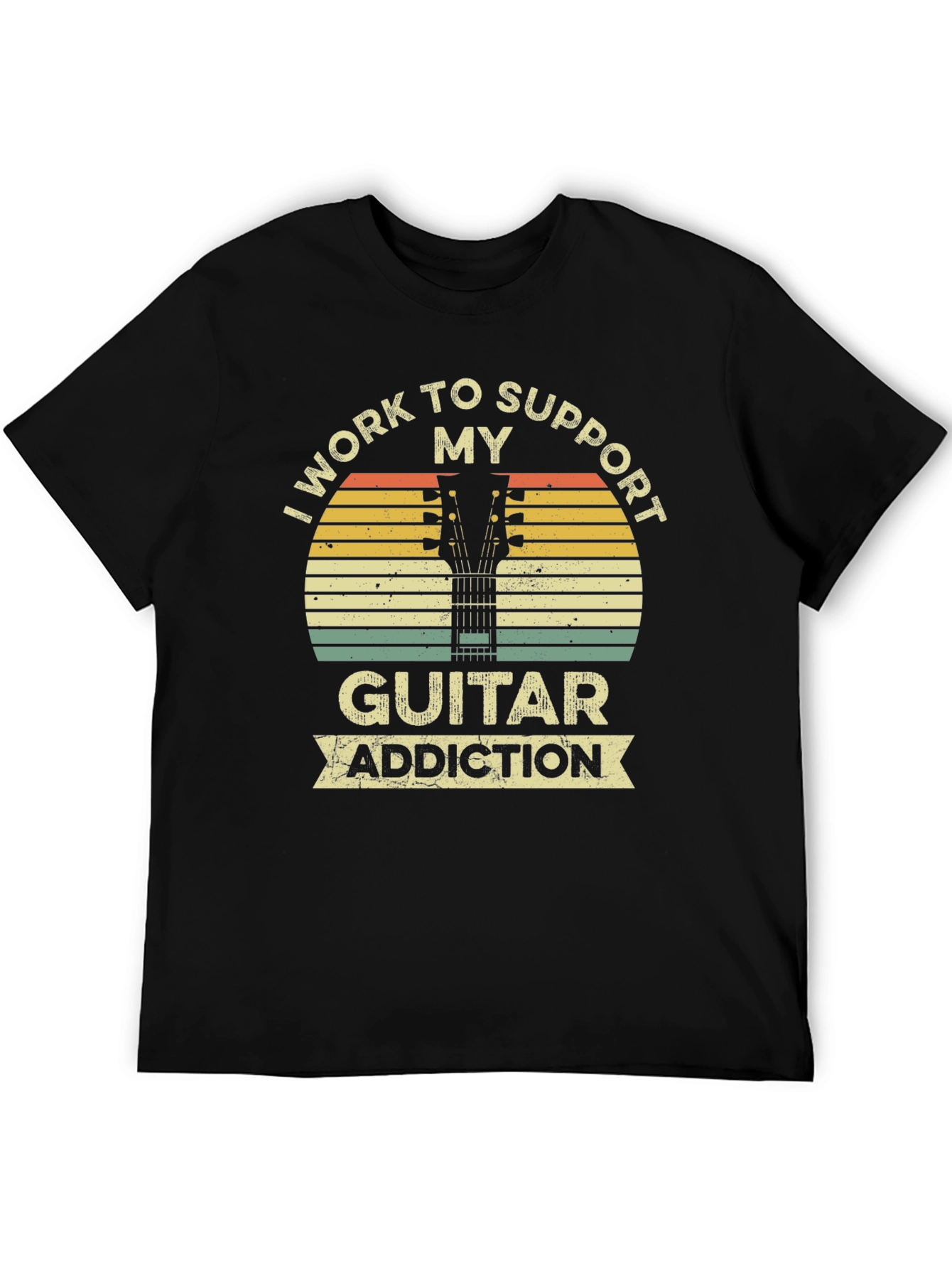 Black Guitar Addiction T-Shirt view 5