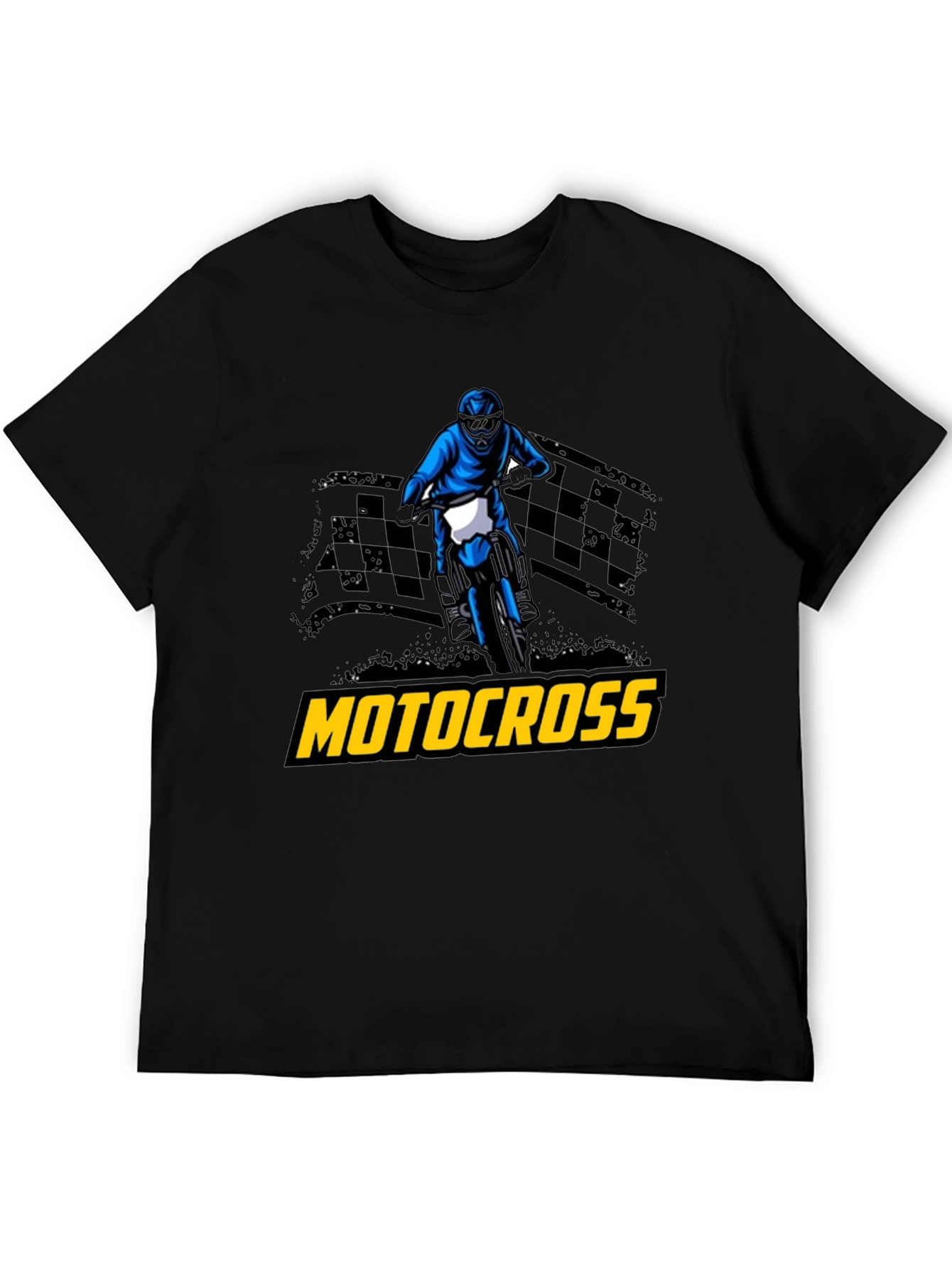 Black Motocross Rider Graphic T-Shirt - Black view 5