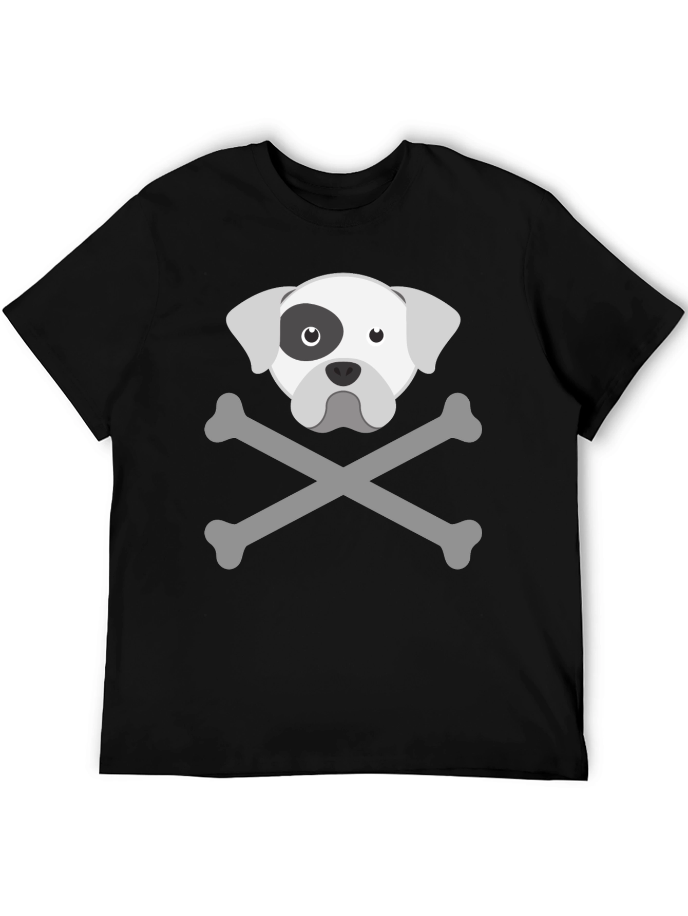 Black Dog Skull & Crossbones Graphic Tee - Men's Black T-Shirt view 5