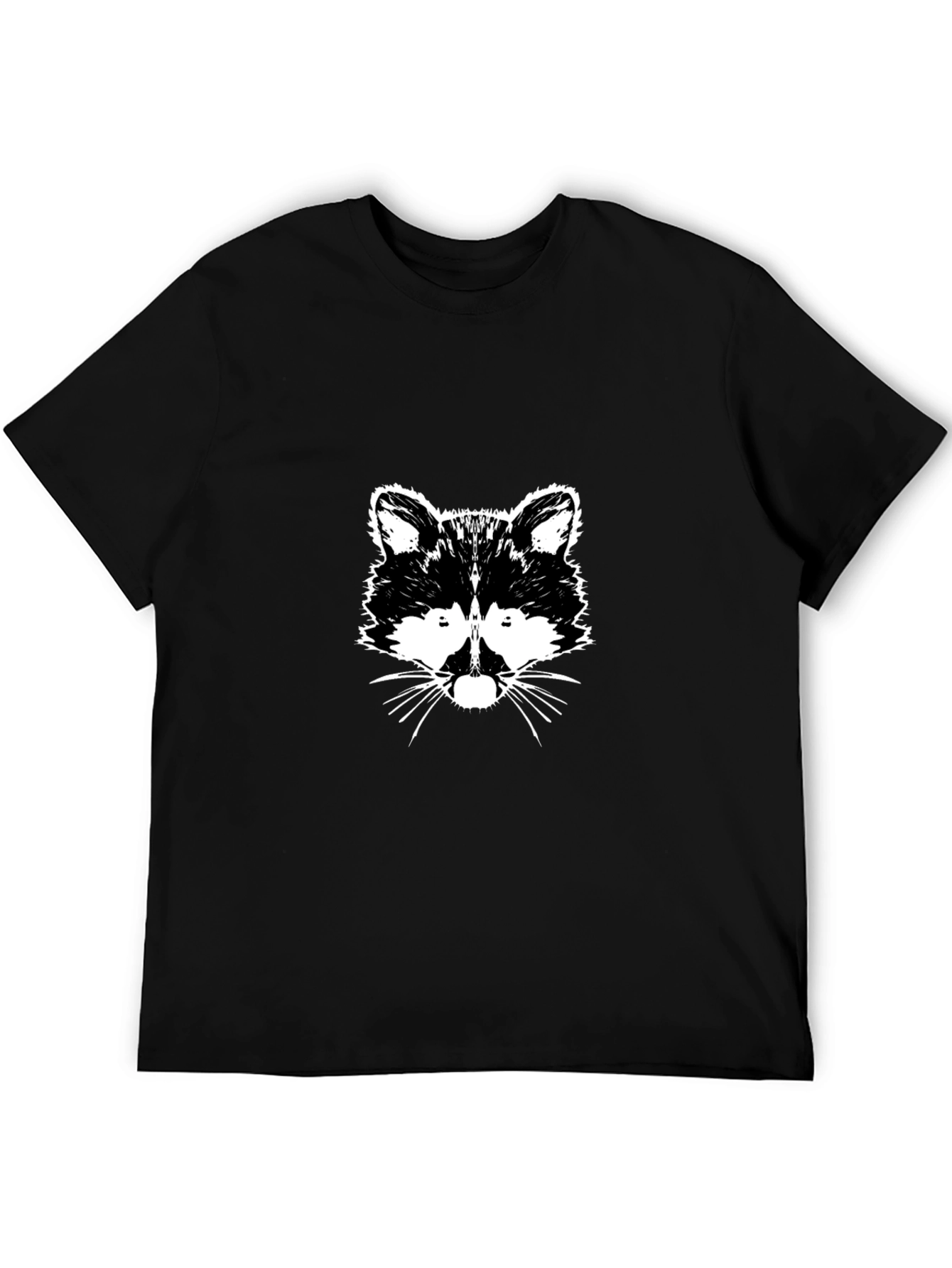 Black Raccoon Graphic Tee - Black Cotton T-Shirt view 5