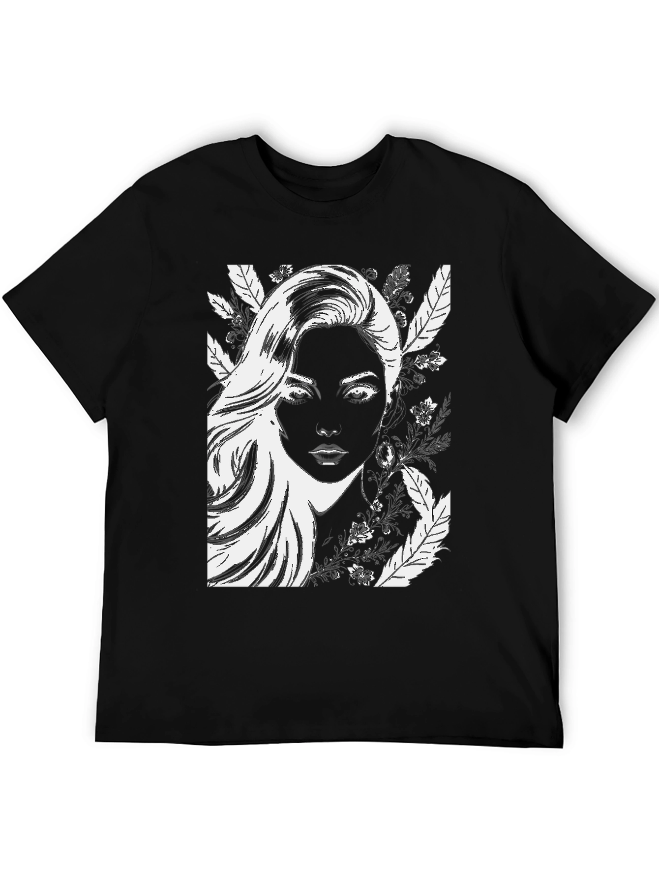 Black Woman Portrait Graphic Black T-Shirt view 5