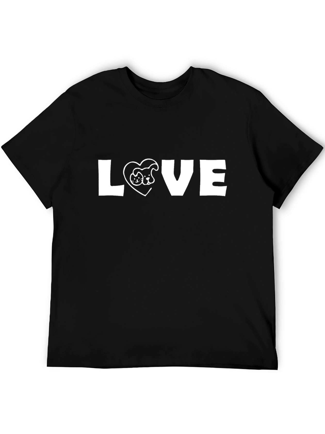 Black Love Dog and Cat T-Shirt view 5