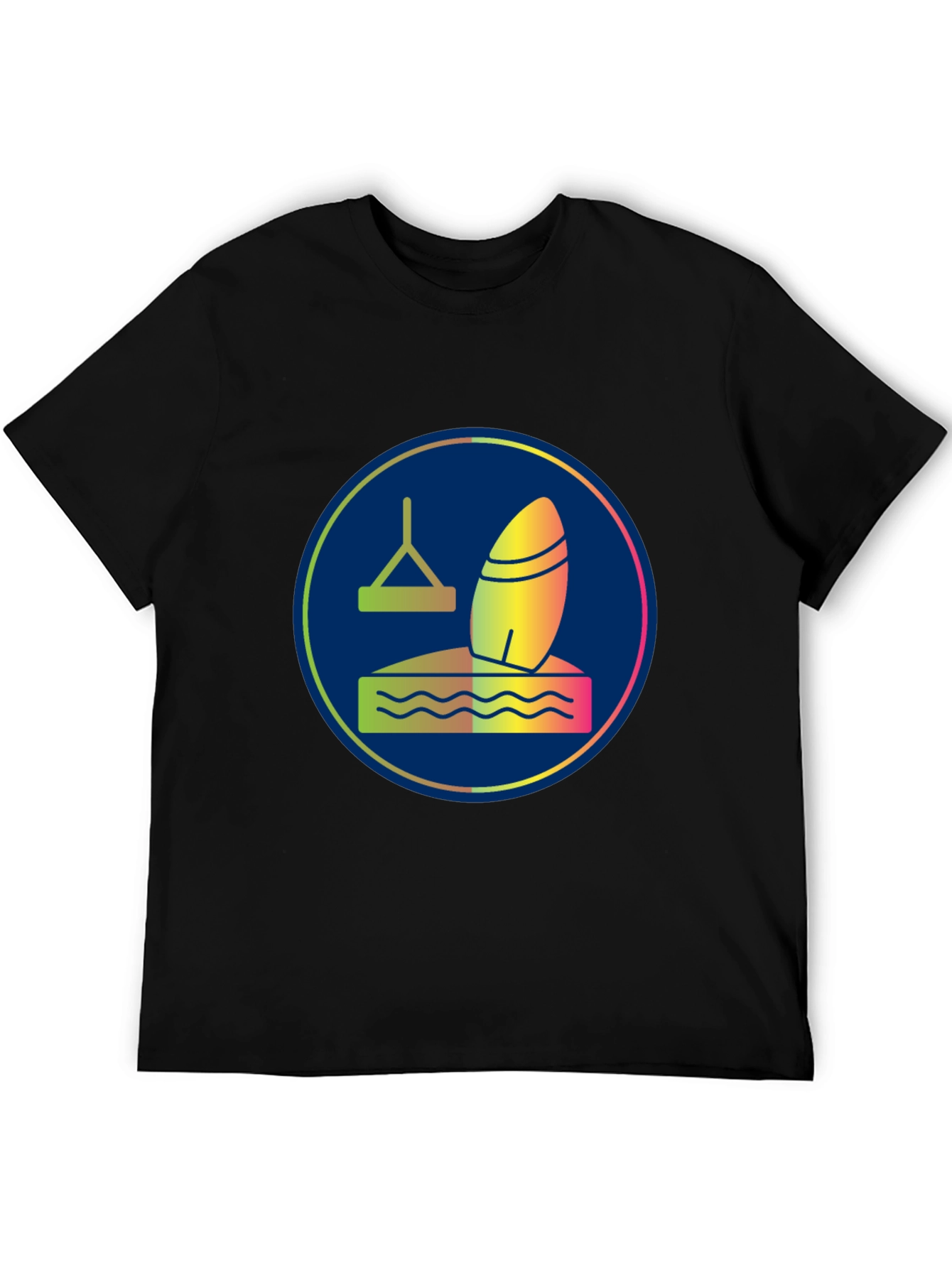 Black Surfboard T-Shirt - Water Sports Tee view 5